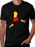 Soccer Player Graphic Tee - Stylish Black T-Shirt