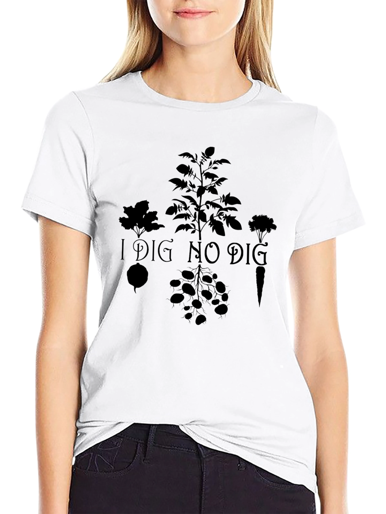 I Dig No Dig Gardening T-Shirt - Black
