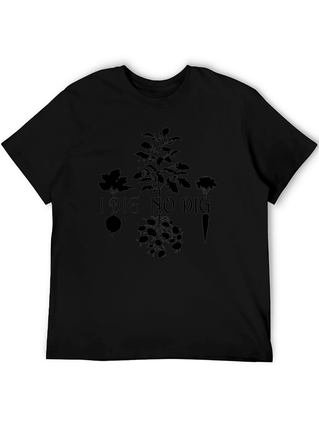 I Dig No Dig Gardening T-Shirt - Black