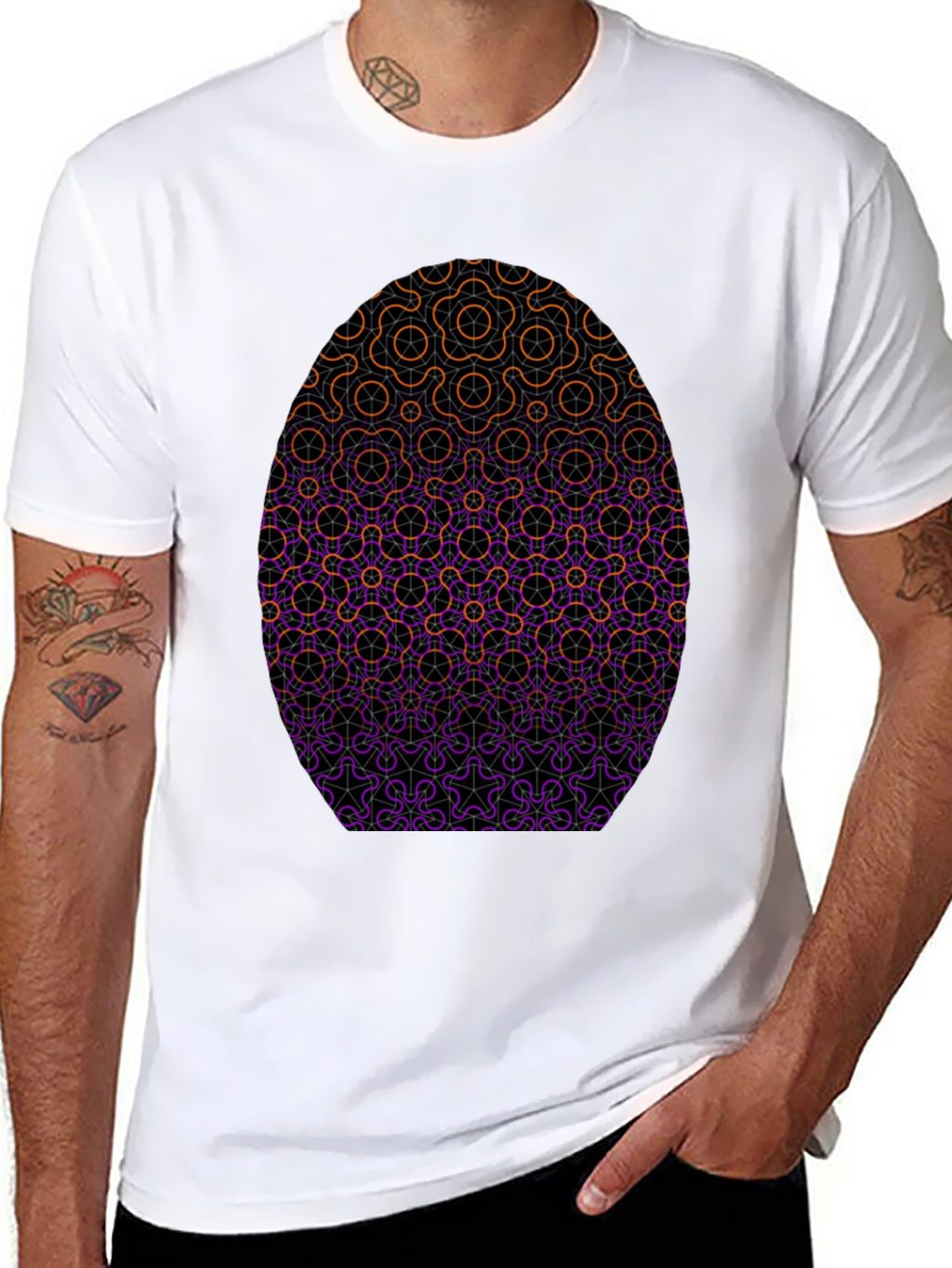 Geometric Egg Graphic Tee - Stylish Casual Wear