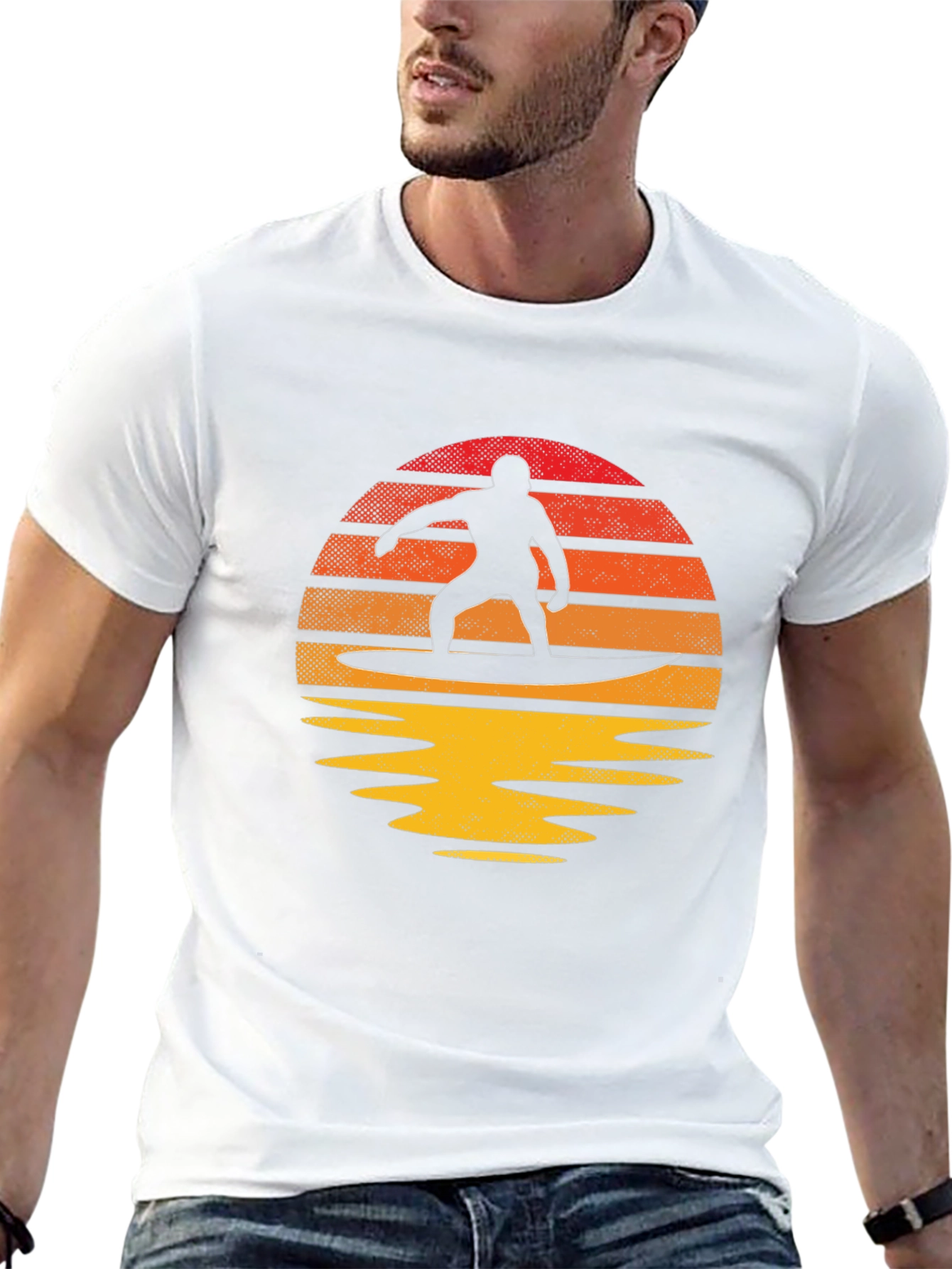 Sunset Surfer Graphic Tee - Retro Vibe