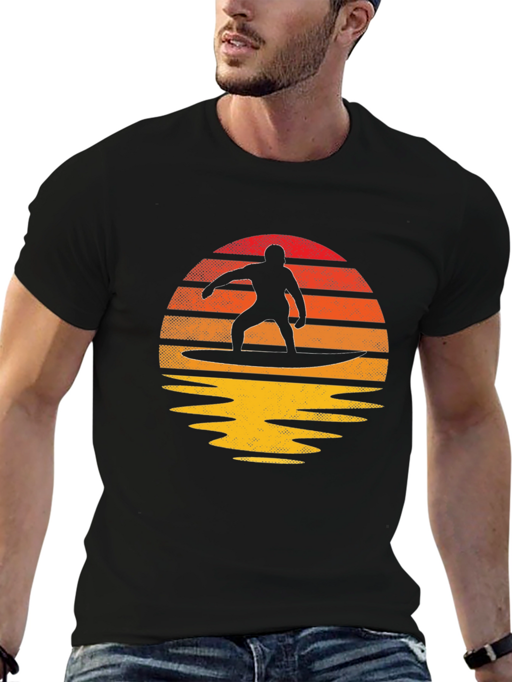 Sunset Surfer Graphic Tee - Retro Vibe