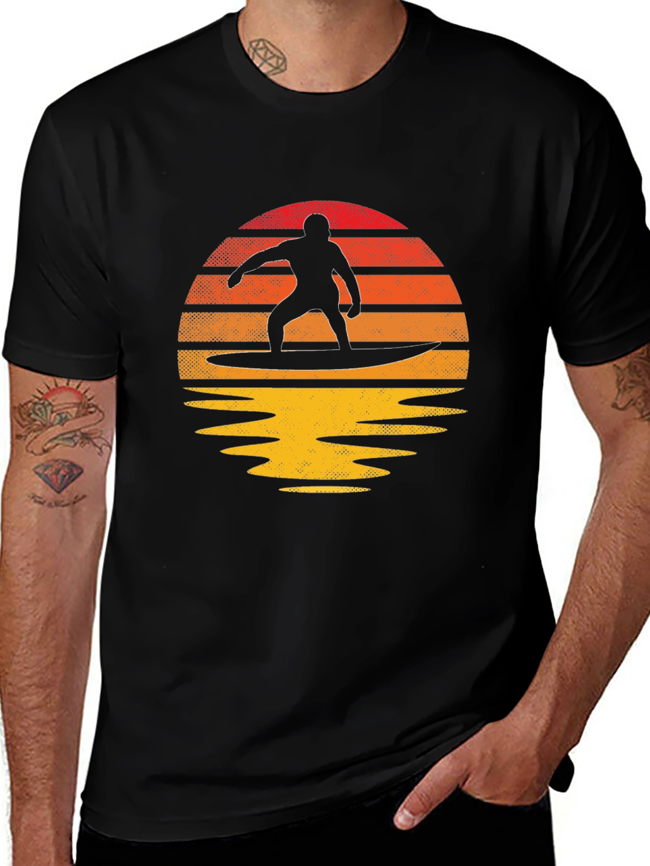 Sunset Surfer Graphic Tee - Retro Vibe