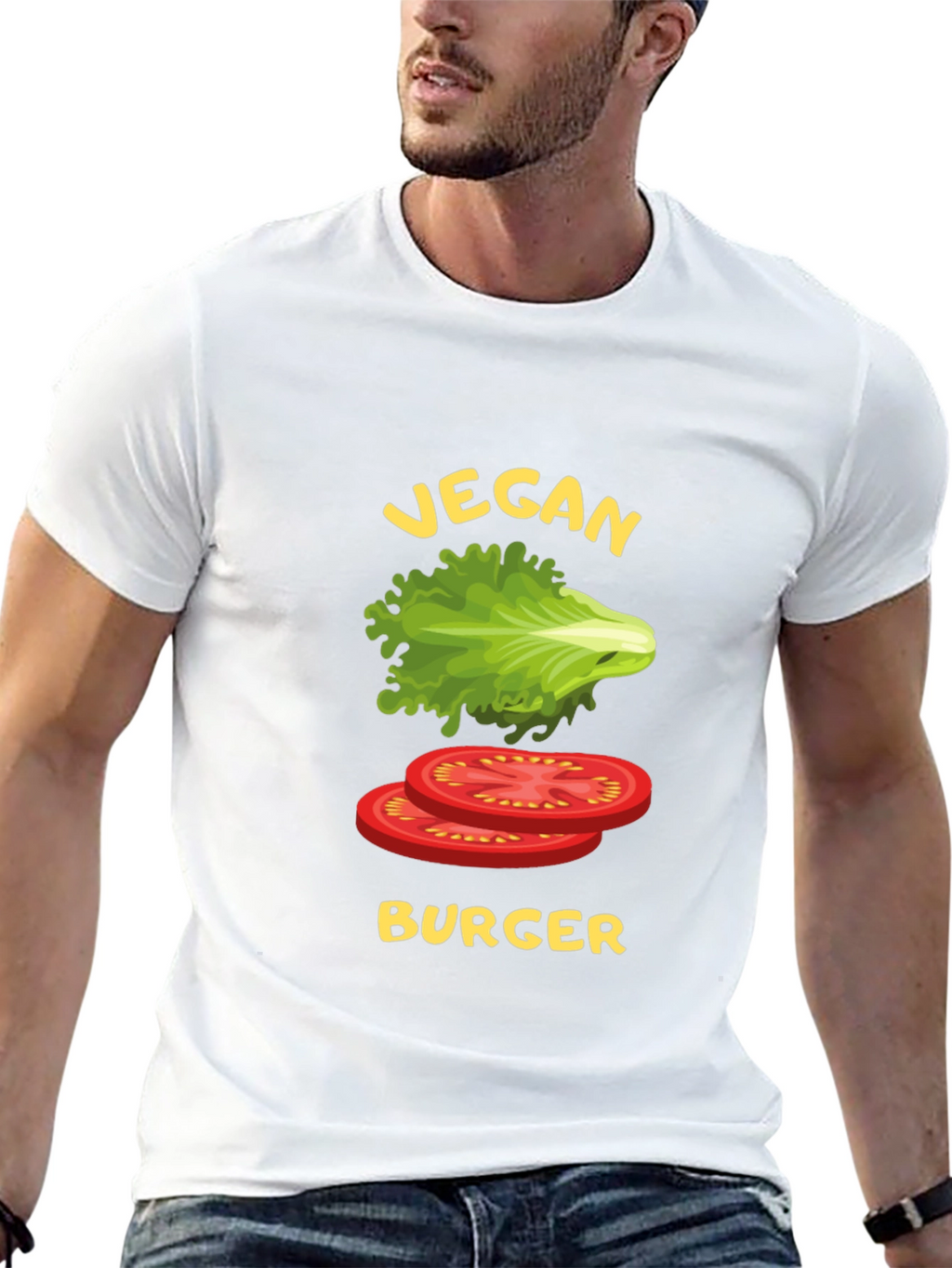 Vegan Burger Graphic T-Shirt - Black