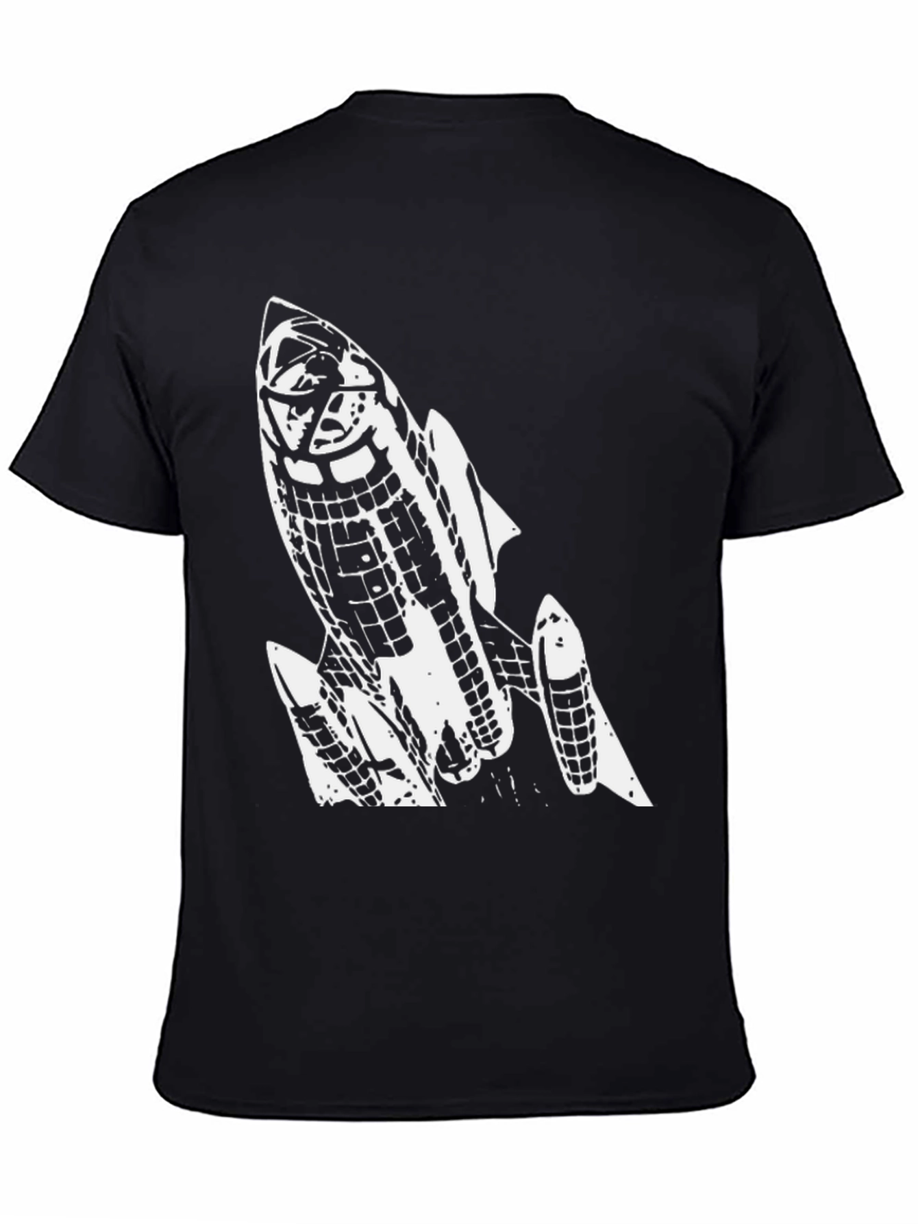 Rocket Graphic Tee - Cool Black Cotton T-Shirt
