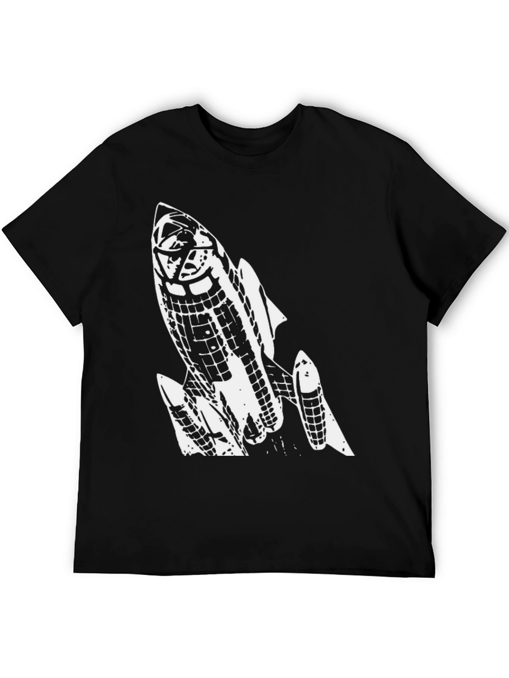 Rocket Graphic Tee - Cool Black Cotton T-Shirt