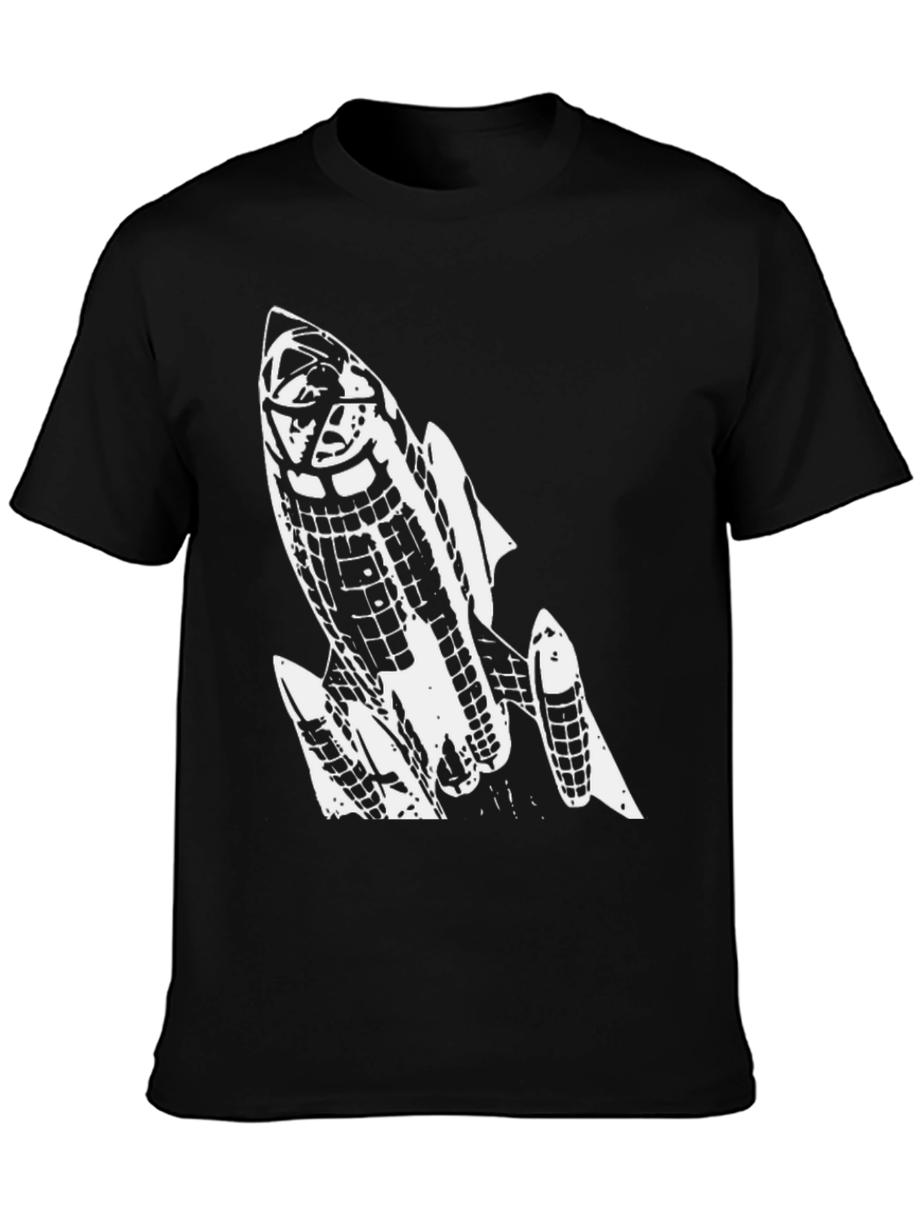Rocket Graphic Tee - Cool Black Cotton T-Shirt