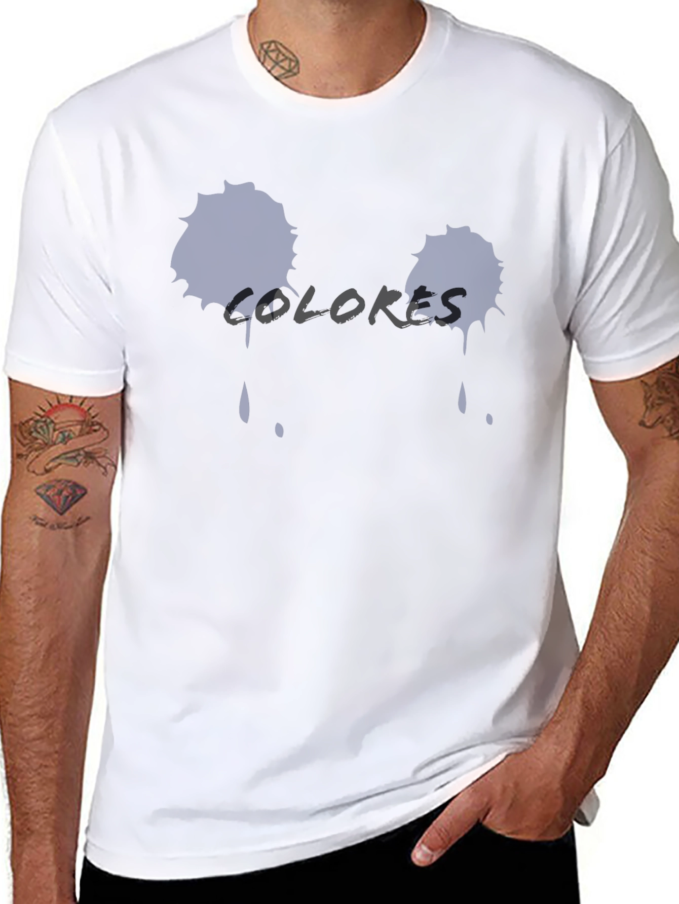 Colores T-Shirt - Black Crew Neck Tee