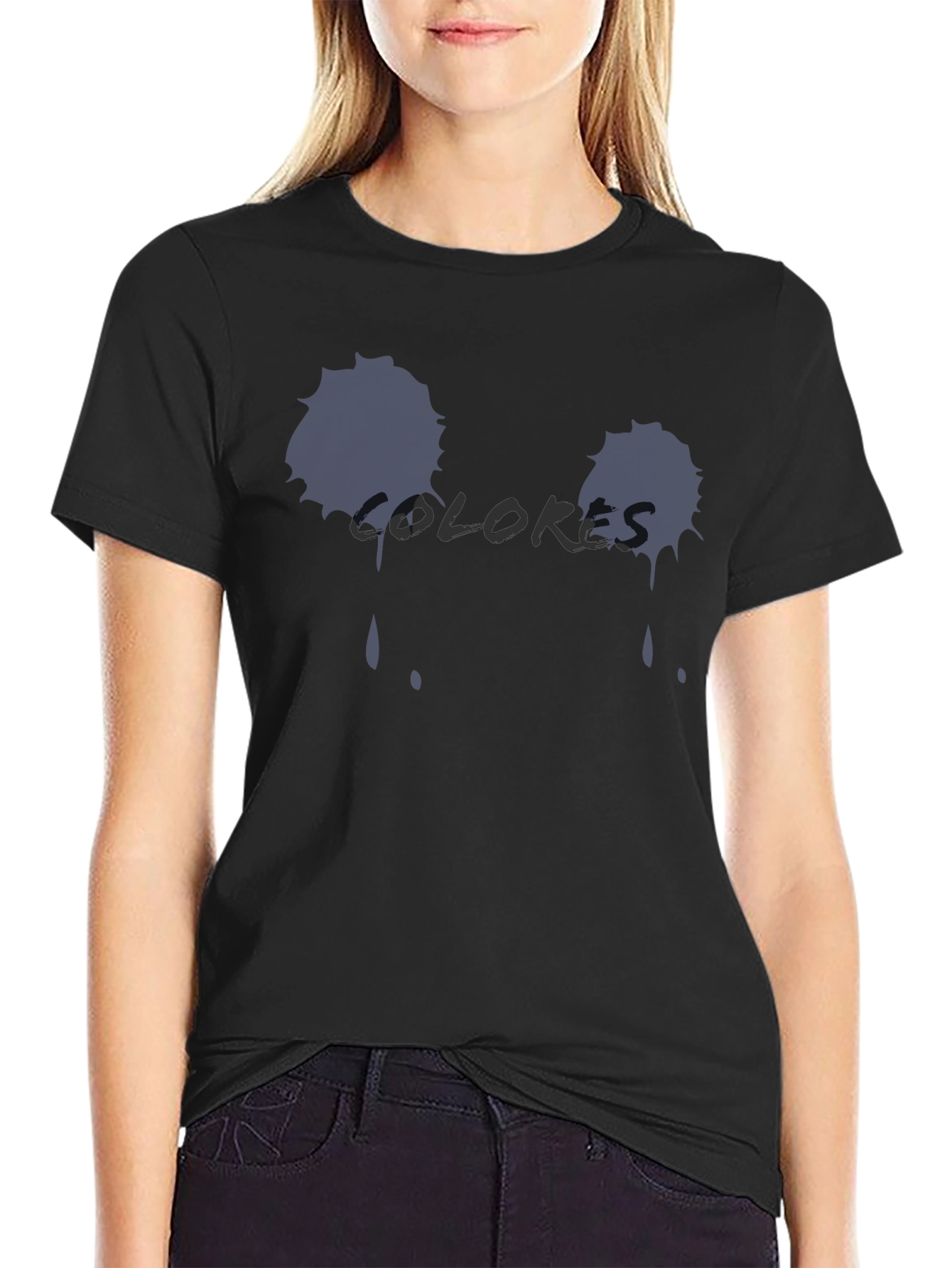 Colores T-Shirt - Black Crew Neck Tee