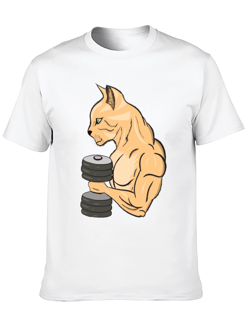 Funny Gym Cat Lifting Weights T-Shirt