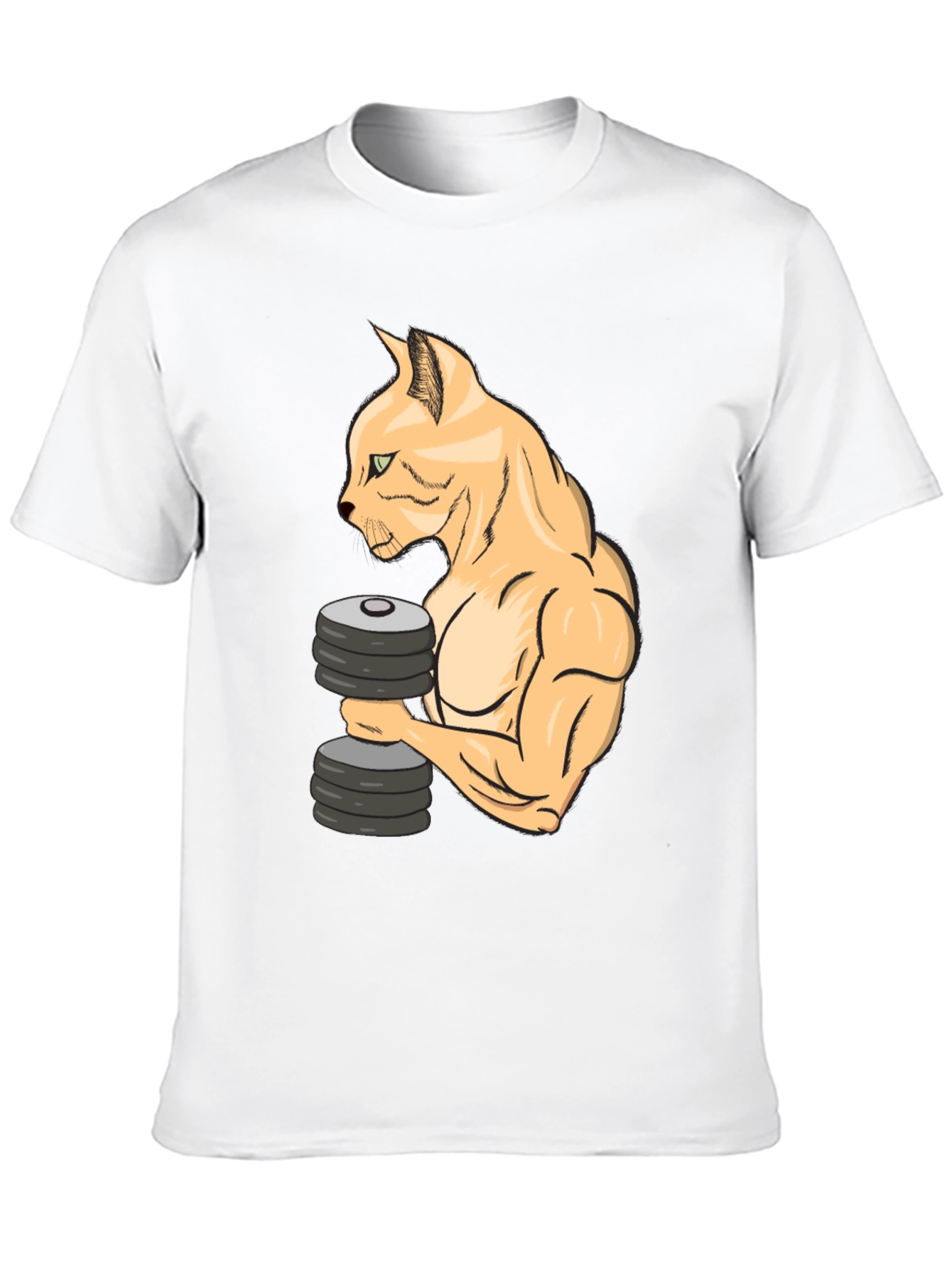 Funny Gym Cat Lifting Weights T-Shirt