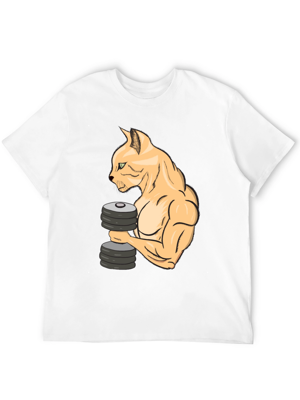 Funny Gym Cat Lifting Weights T-Shirt