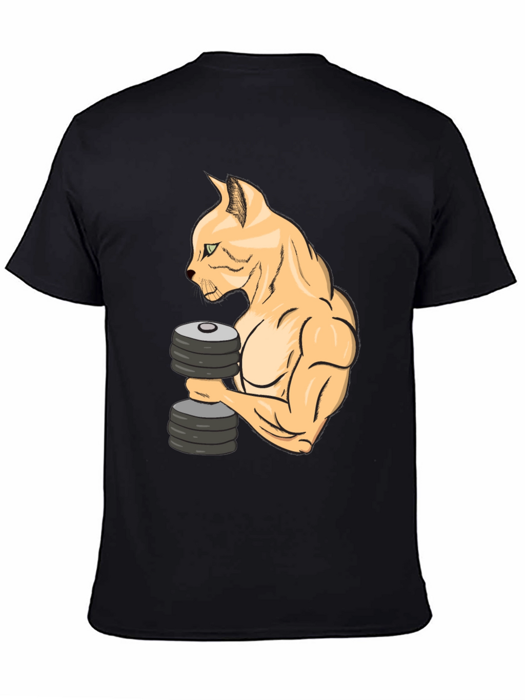 Funny Gym Cat Lifting Weights T-Shirt