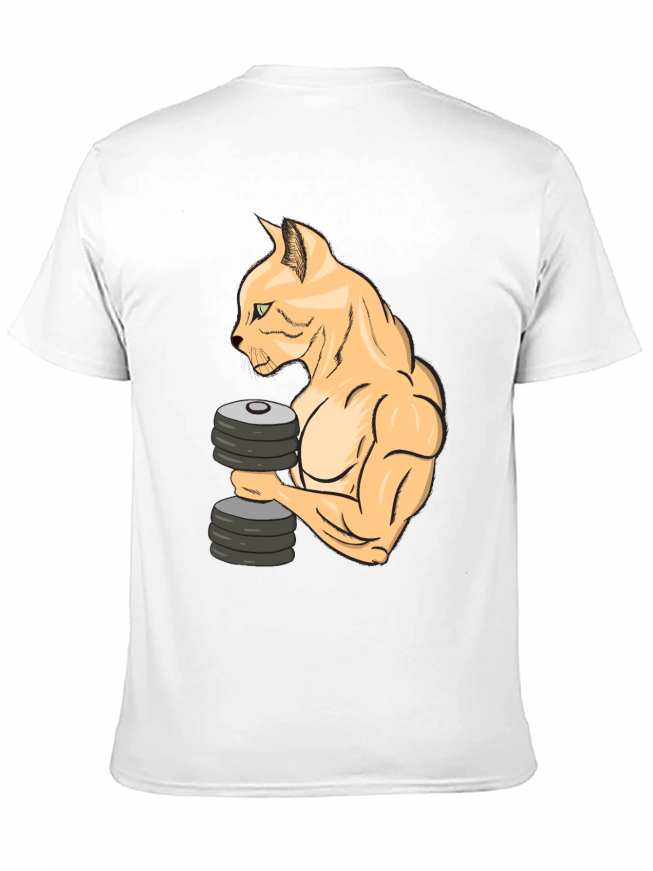 Funny Gym Cat Lifting Weights T-Shirt