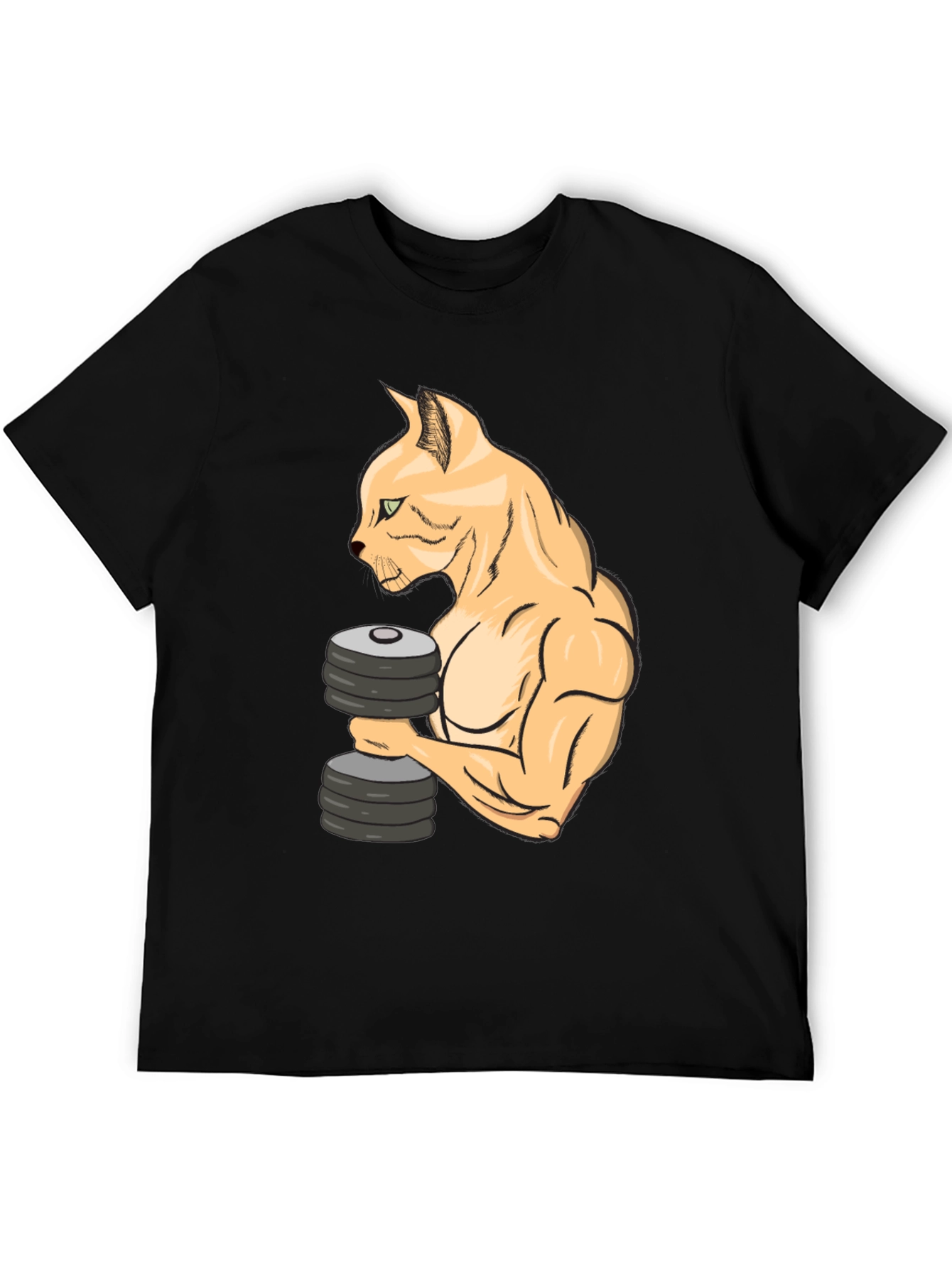 Funny Gym Cat Lifting Weights T-Shirt