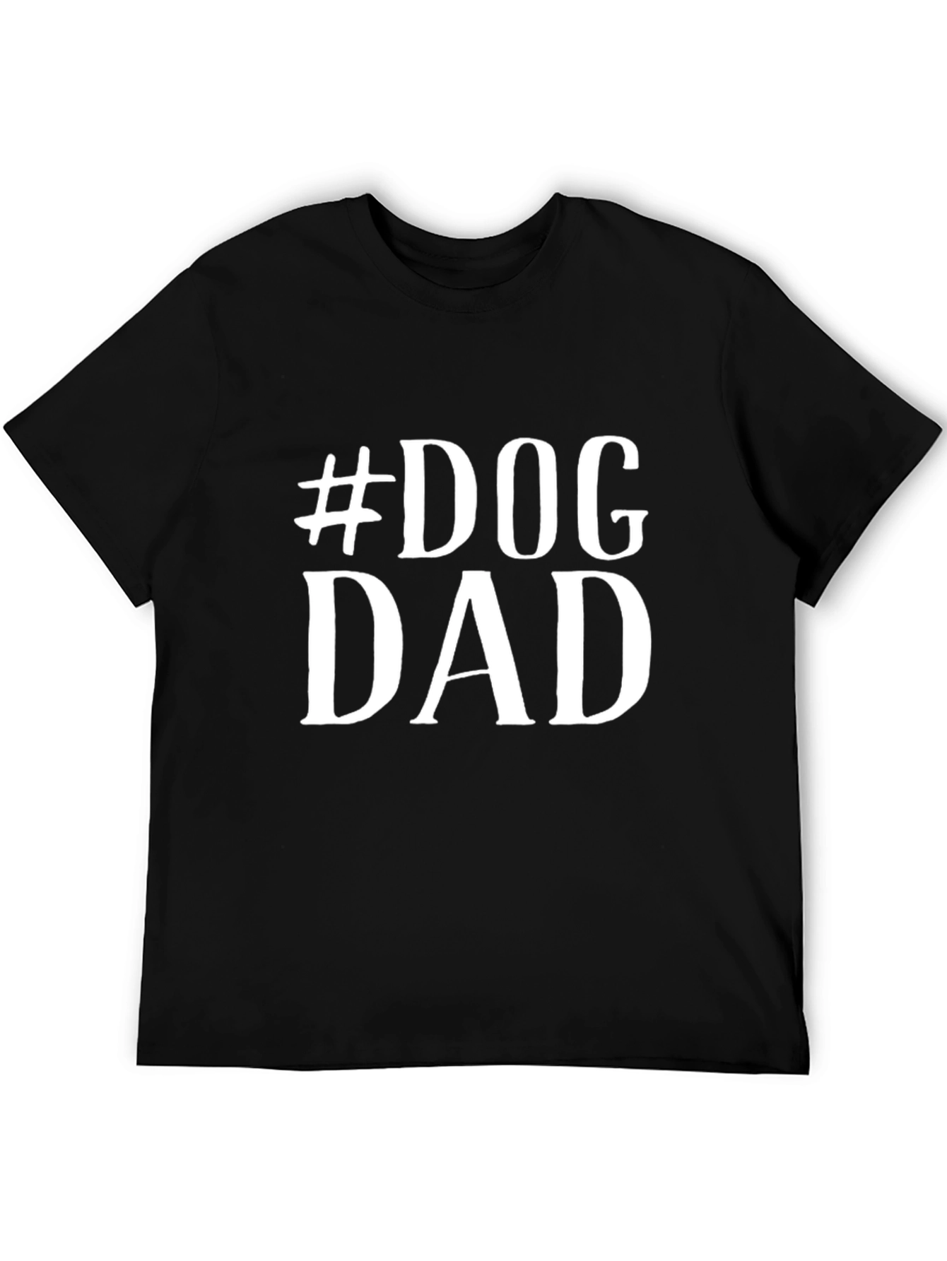 #Dog Dad T-Shirt - Black Cotton Tee for Dog Lovers