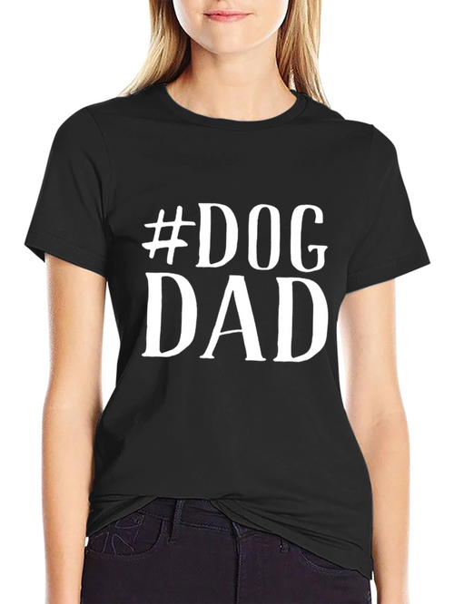 #Dog Dad T-Shirt - Black Cotton Tee for Dog Lovers