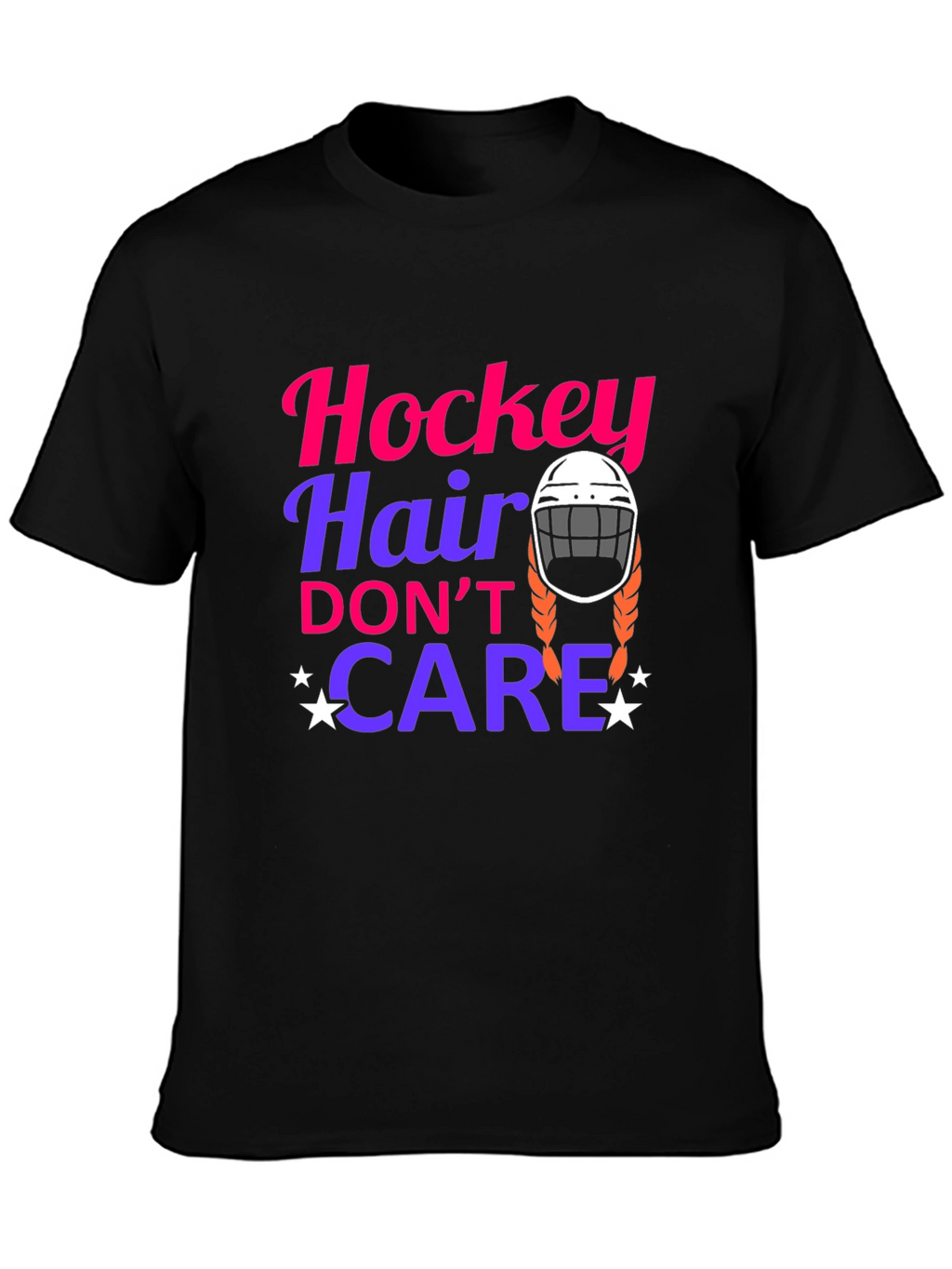 Hockey Hair Dont Care Graphic Tee