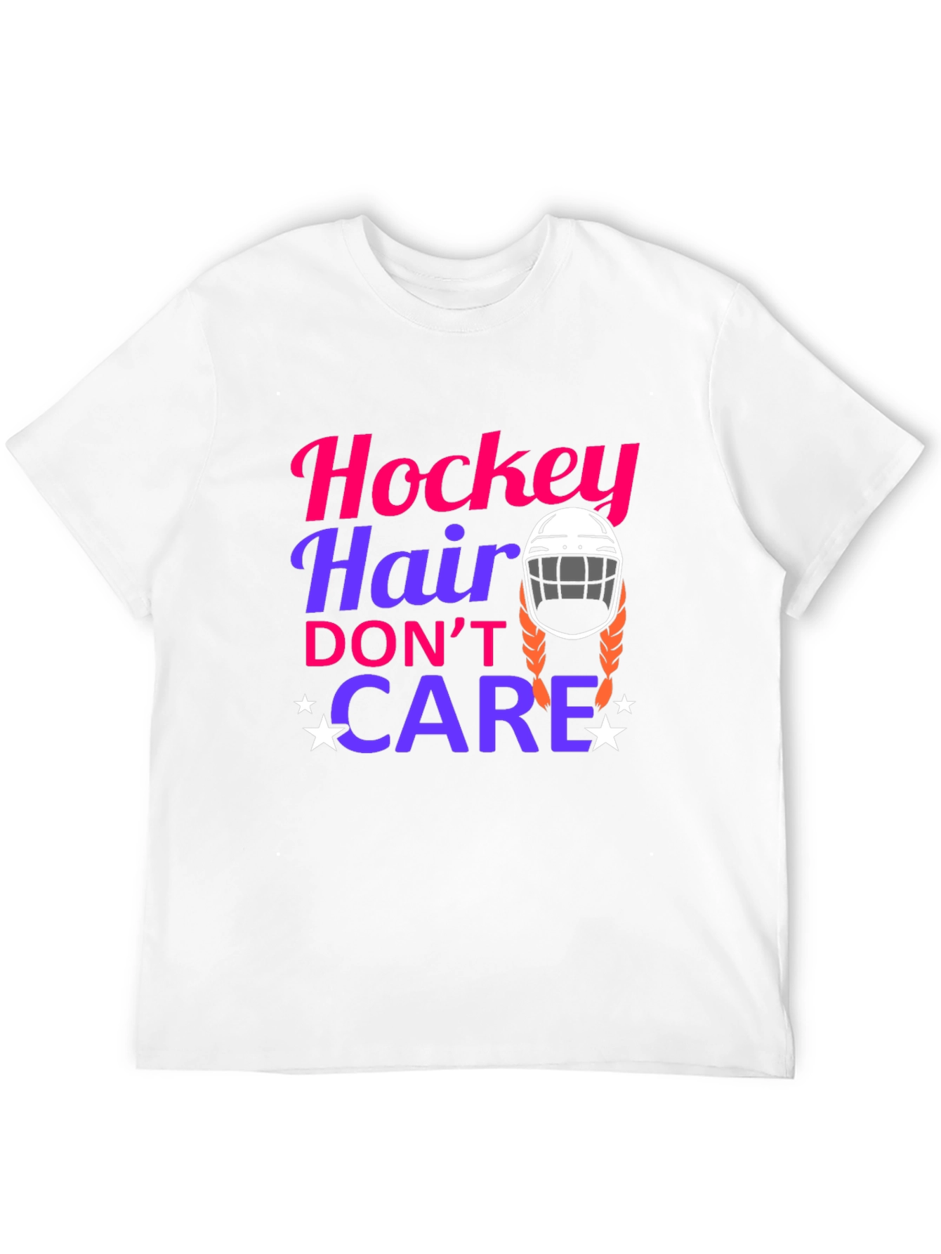 Hockey Hair Dont Care Graphic Tee