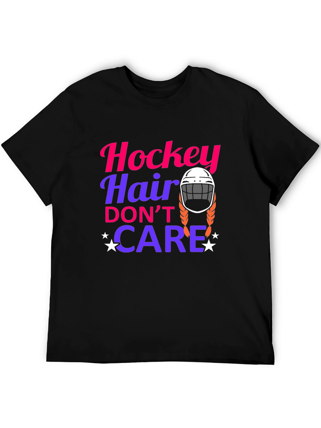 Hockey Hair Dont Care Graphic Tee