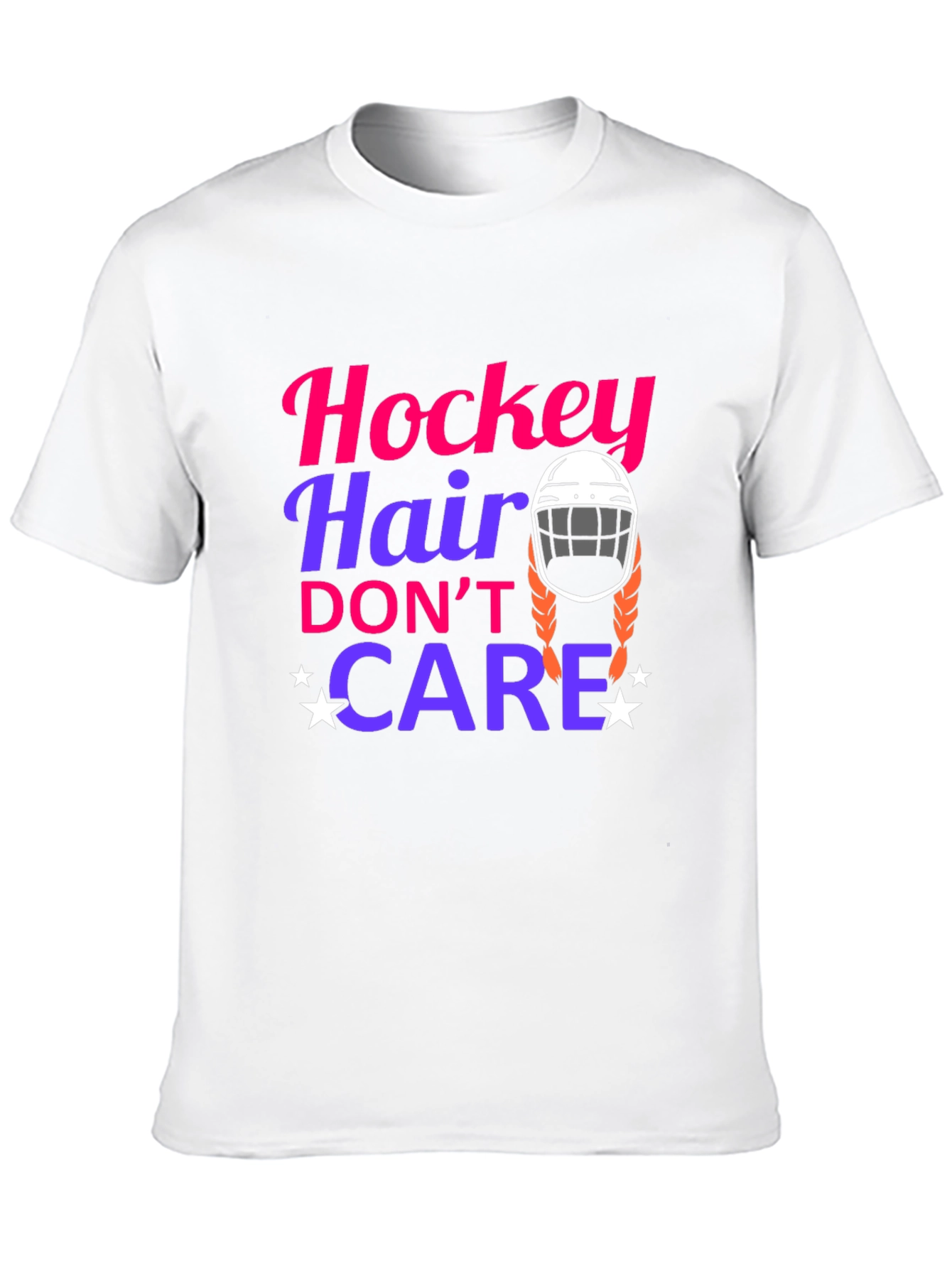 Hockey Hair Dont Care Graphic Tee
