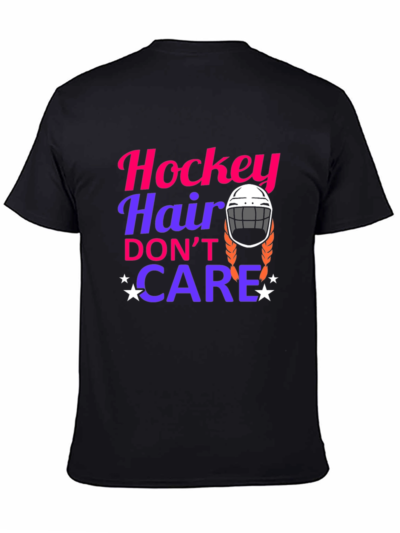 Hockey Hair Dont Care Graphic Tee