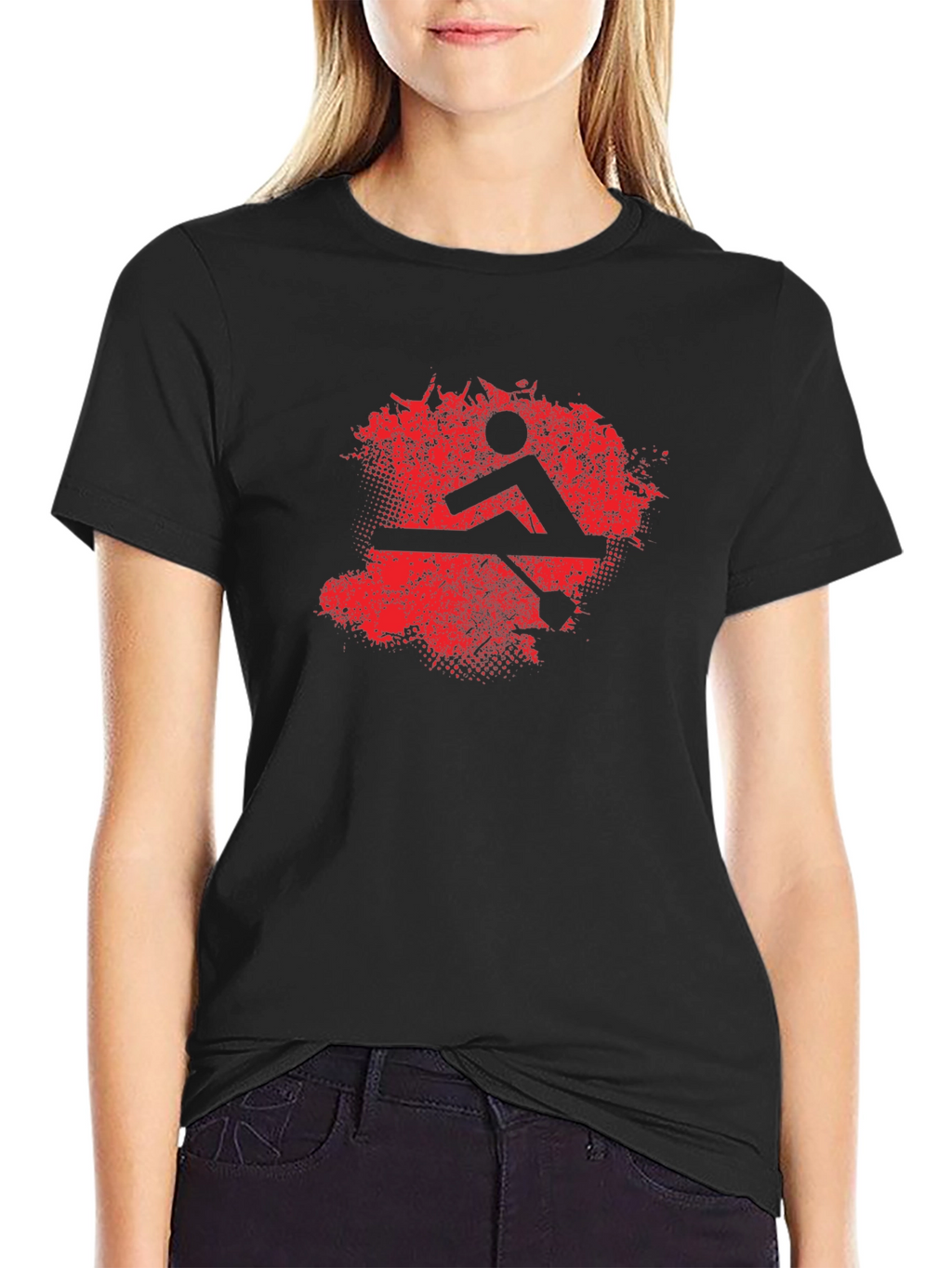 Rowing Graphic T-Shirt - Black