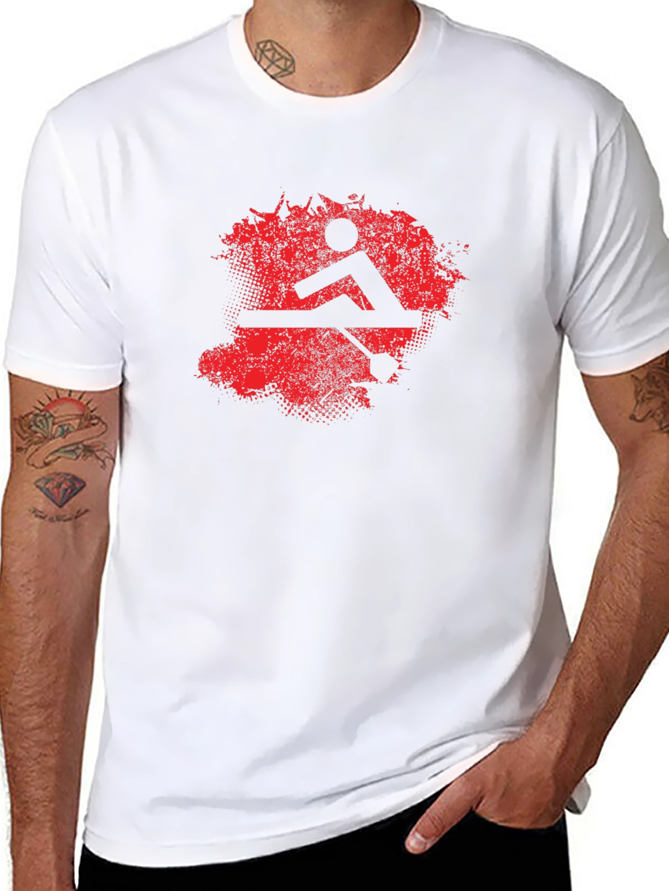 Rowing Graphic T-Shirt - Black