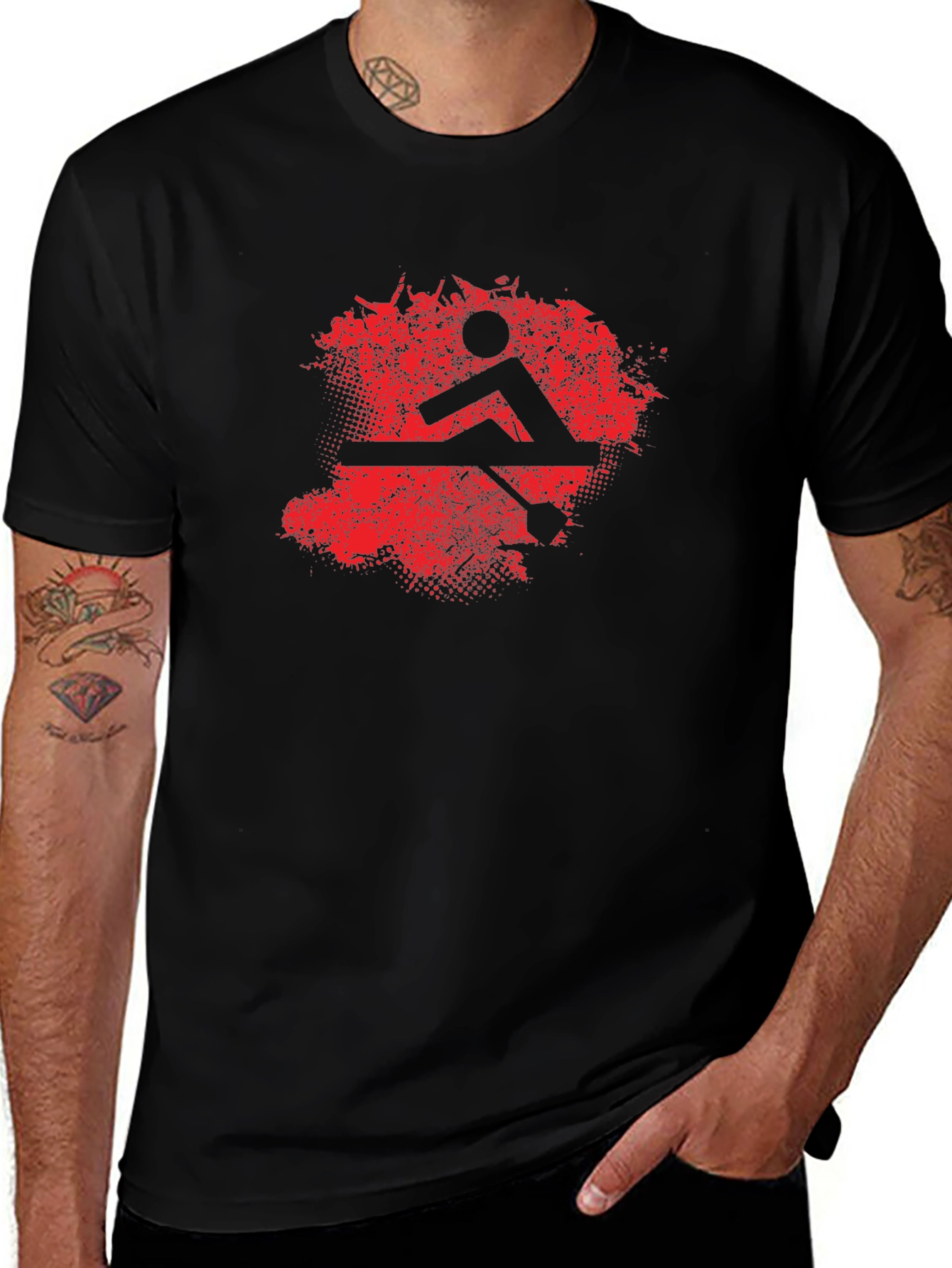Rowing Graphic T-Shirt - Black