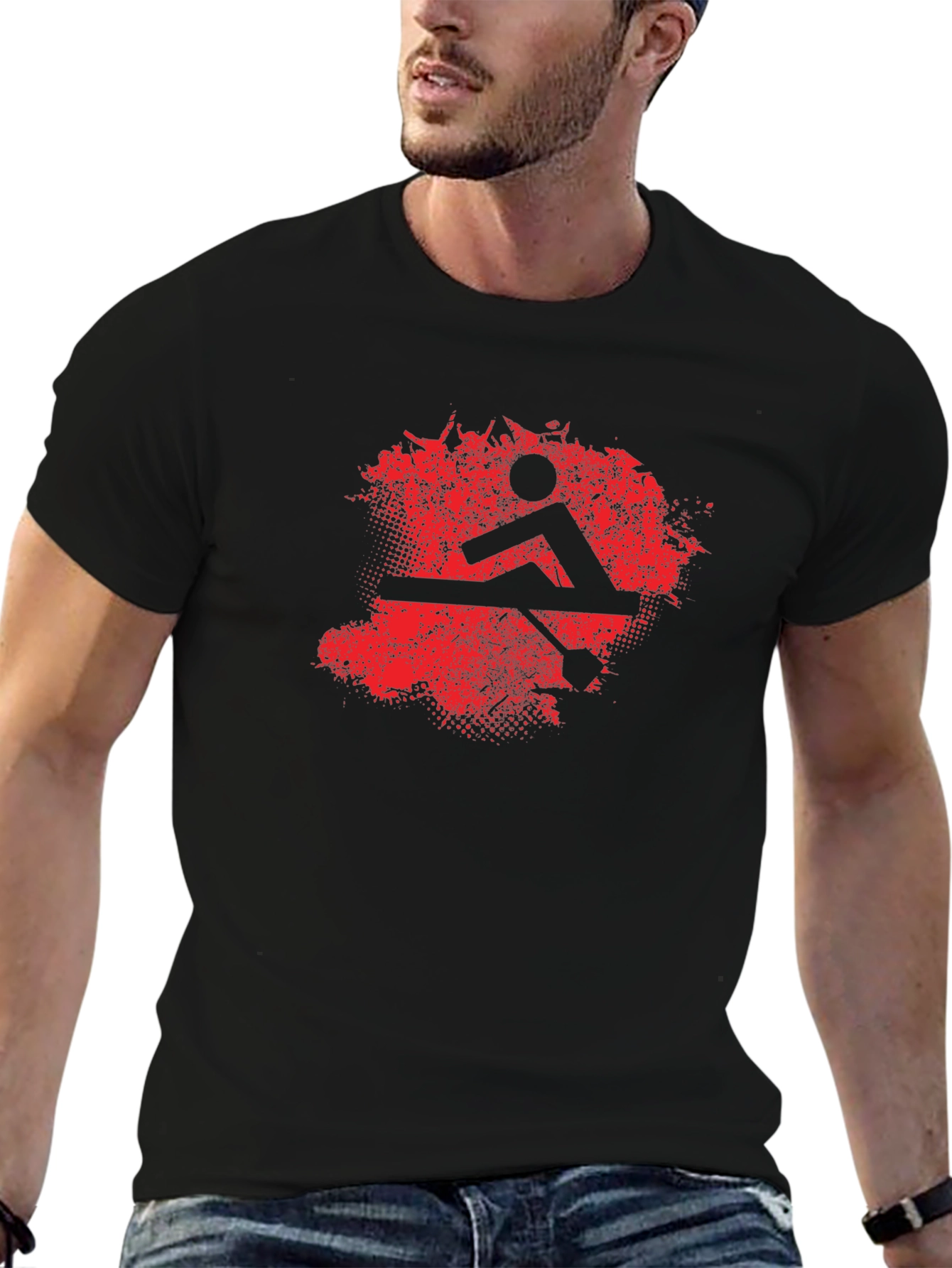 Rowing Graphic T-Shirt - Black