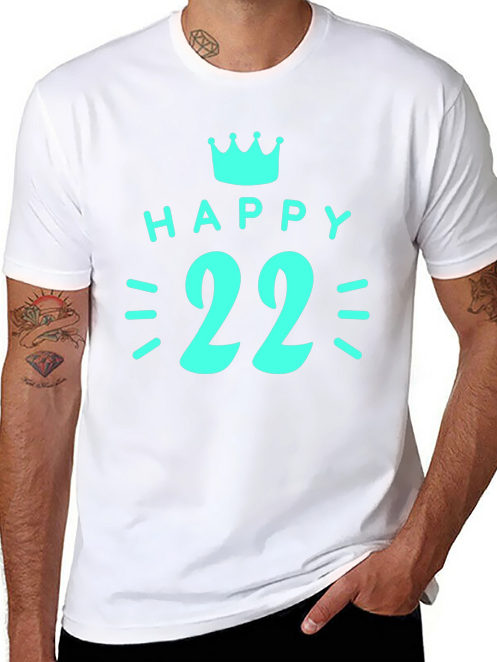 Happy 22nd Birthday Graphic T-Shirt - Black