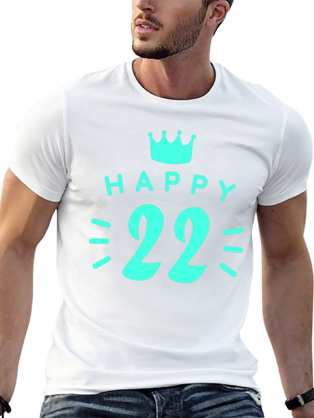 Happy 22nd Birthday Graphic T-Shirt - Black