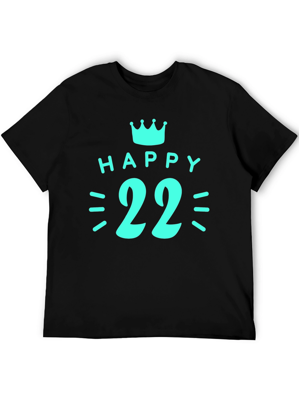 Happy 22nd Birthday Graphic T-Shirt - Black