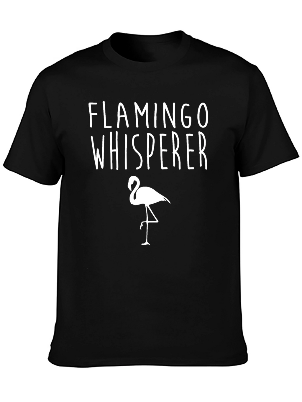 Flamingo Whisperer Graphic Tee - Black Cotton T-Shirt