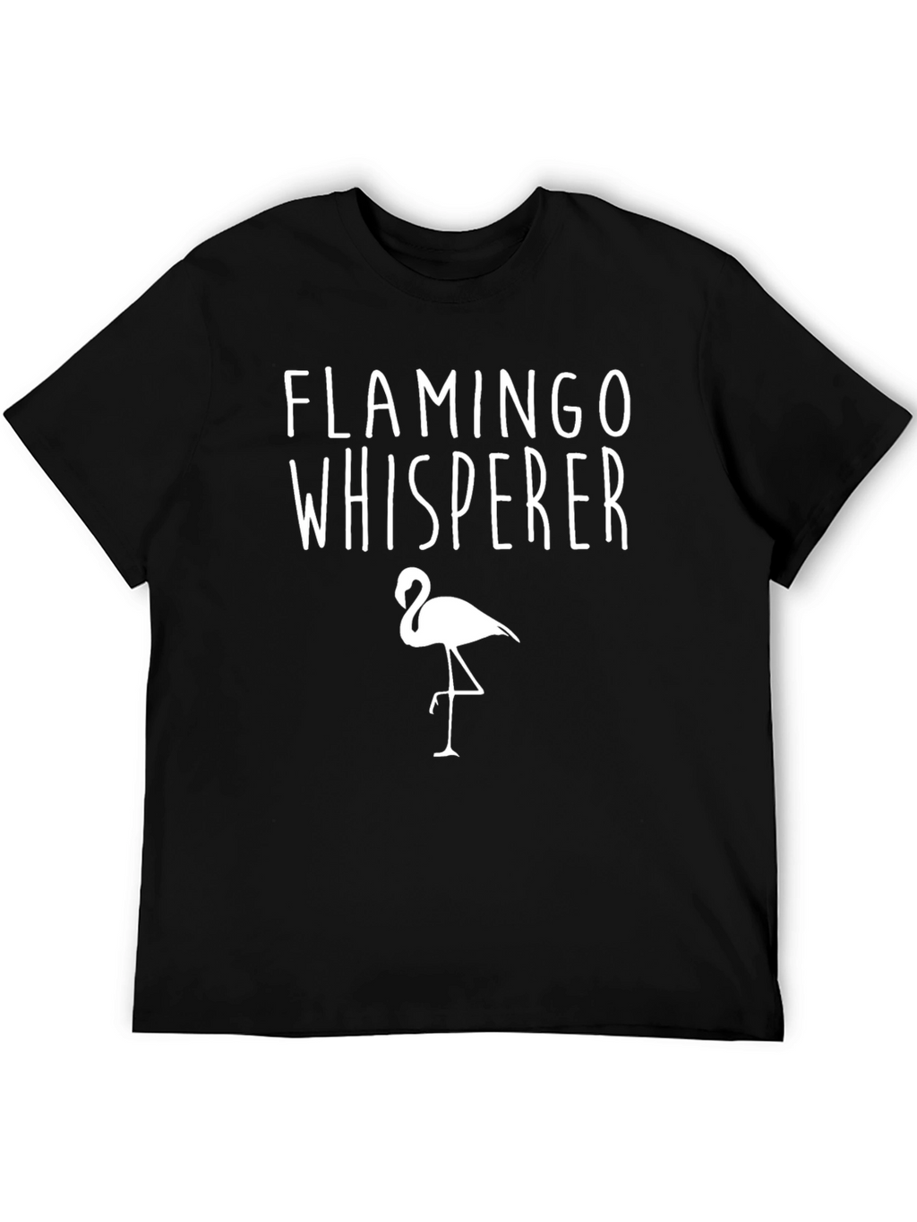 Flamingo Whisperer Graphic Tee - Black Cotton T-Shirt