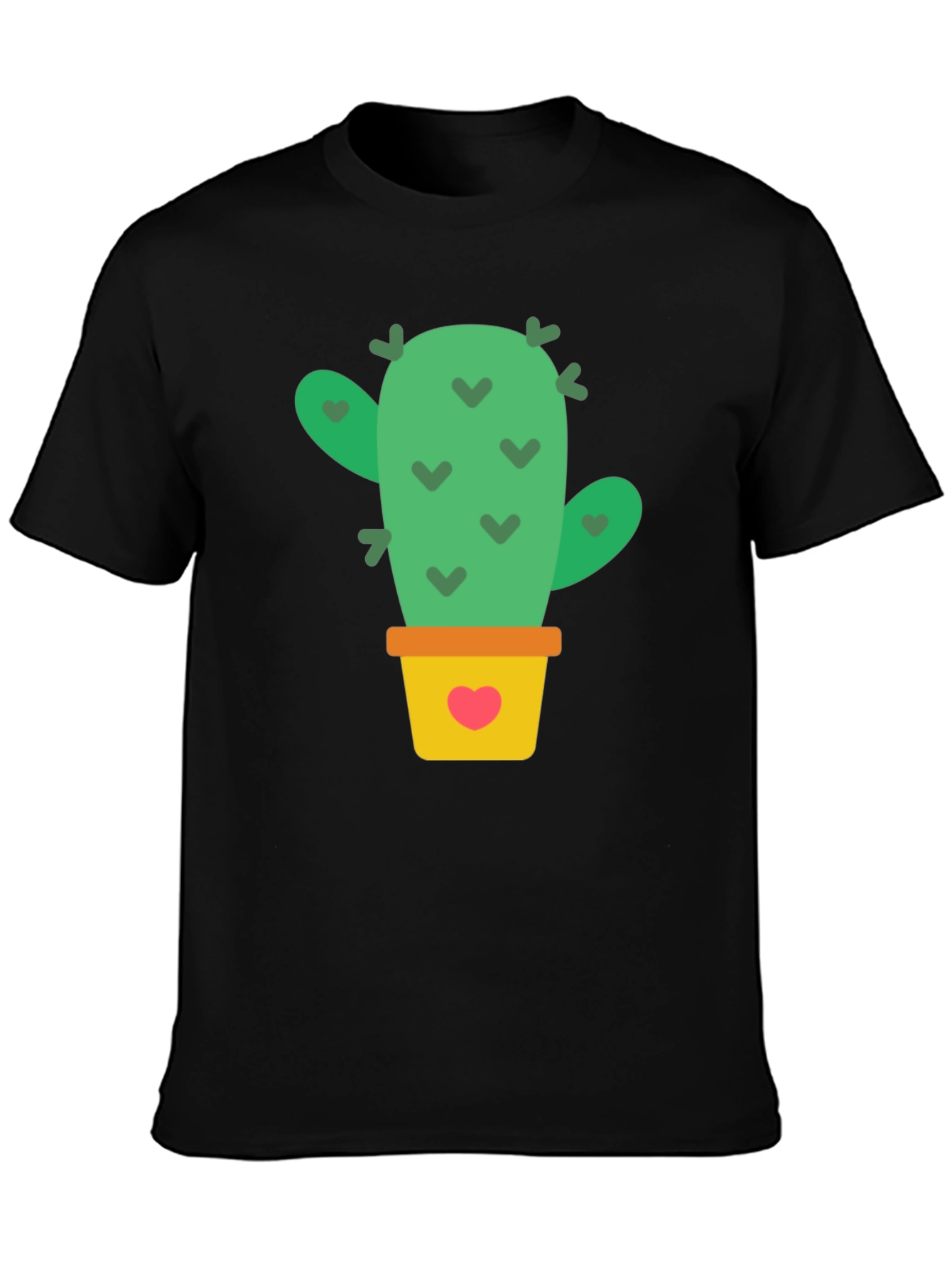 Cactus Love Graphic T-Shirt - Black Cotton Tee