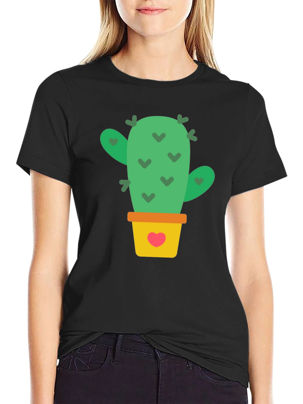 Cactus Love Graphic T-Shirt - Black Cotton Tee