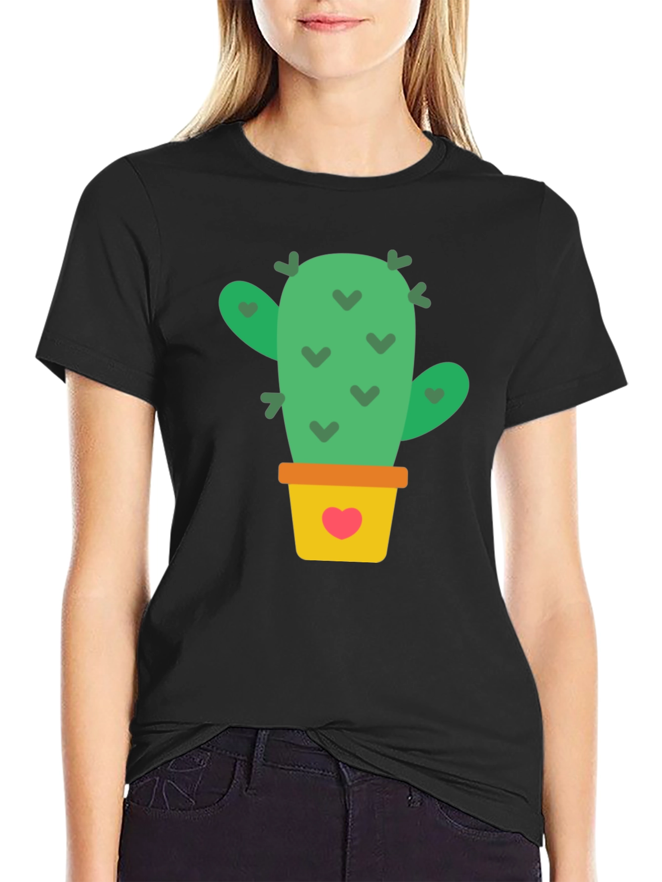 Cactus Love Graphic T-Shirt - Black Cotton Tee