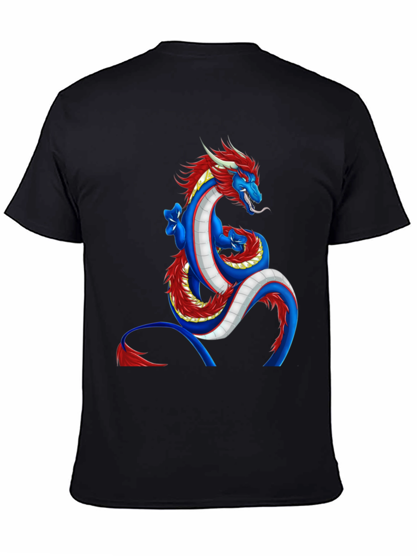 Dragon Graphic Tee - Blue and Red Dragon Design