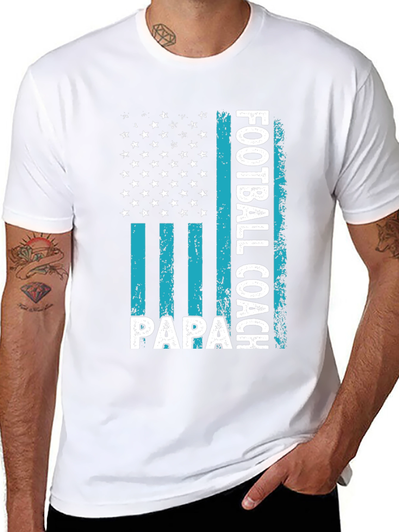 Football Coach Papa Graphic T-Shirt