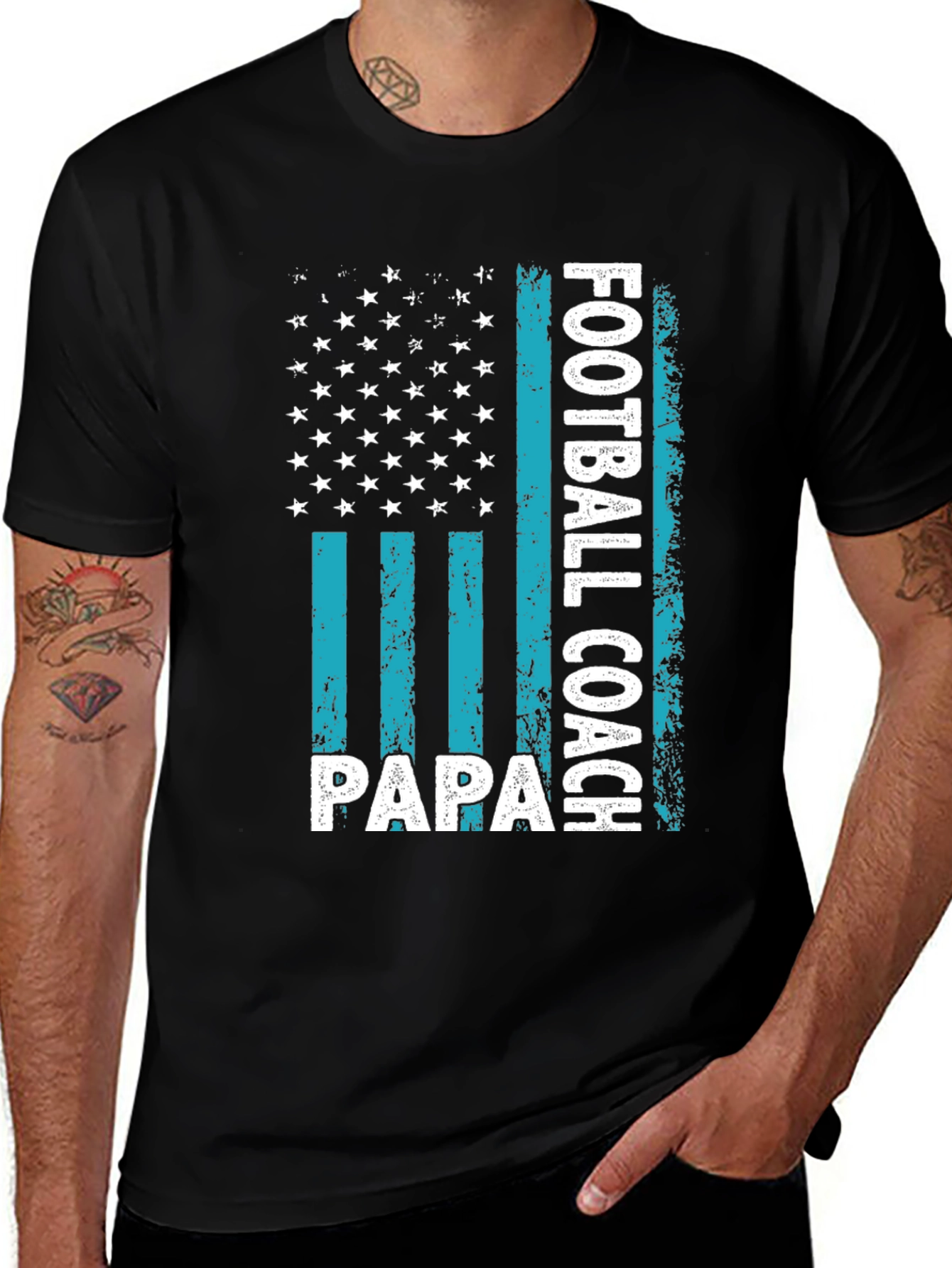 Football Coach Papa Graphic T-Shirt