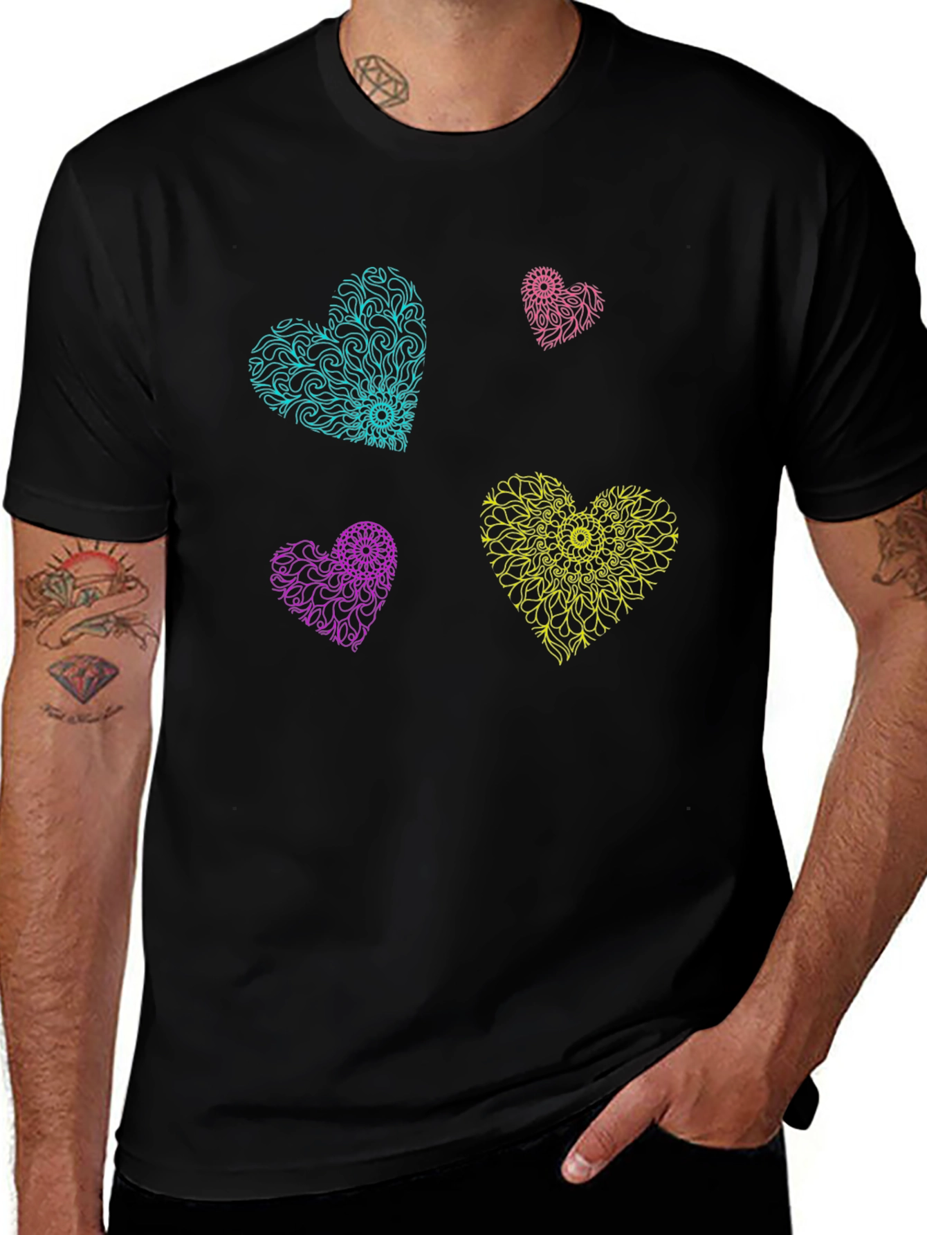 Heart Mandala T-Shirt - Vibrant Graphic Tee