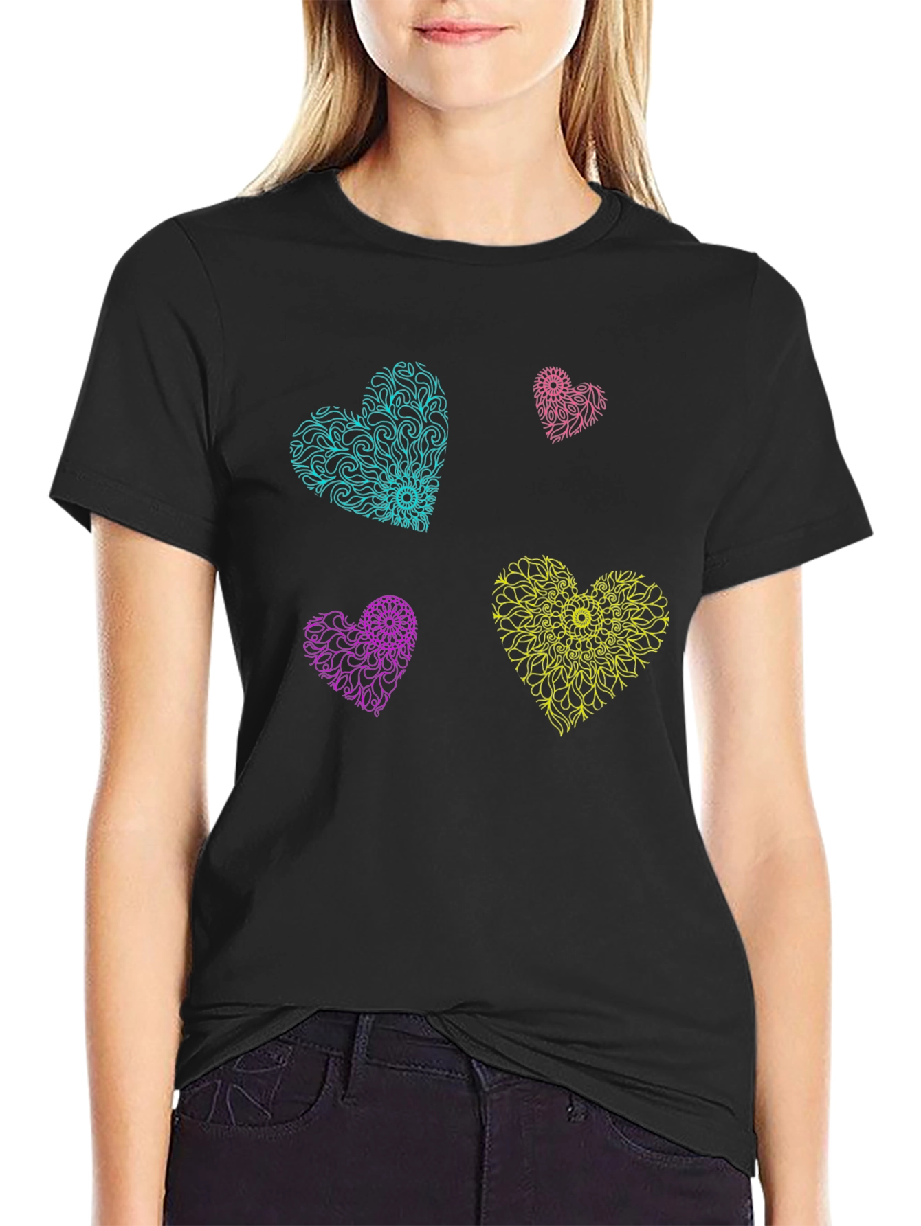 Heart Mandala T-Shirt - Vibrant Graphic Tee