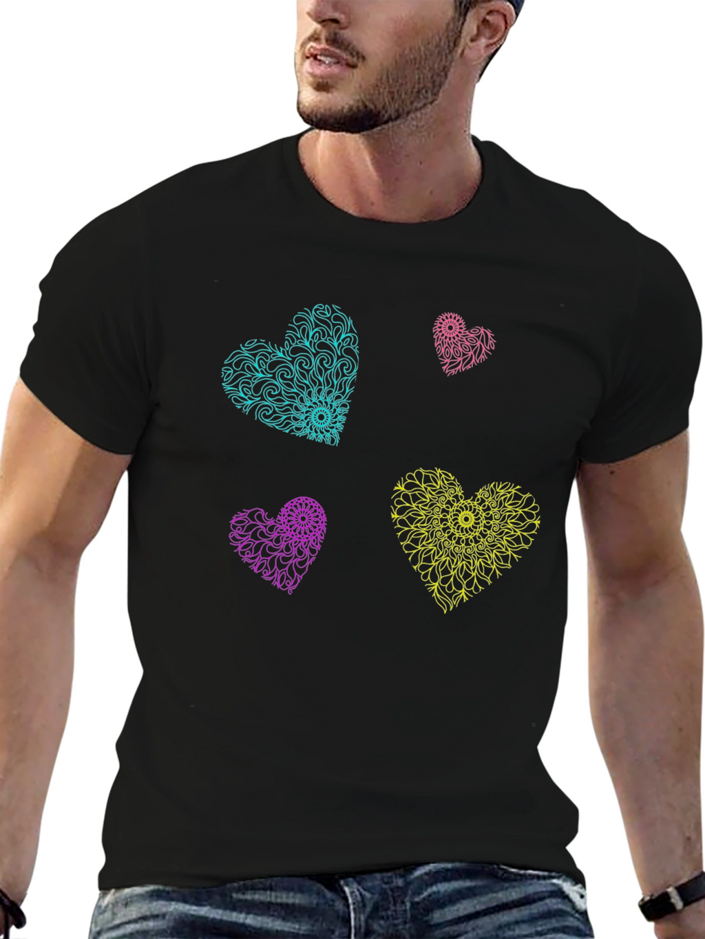 Heart Mandala T-Shirt - Vibrant Graphic Tee