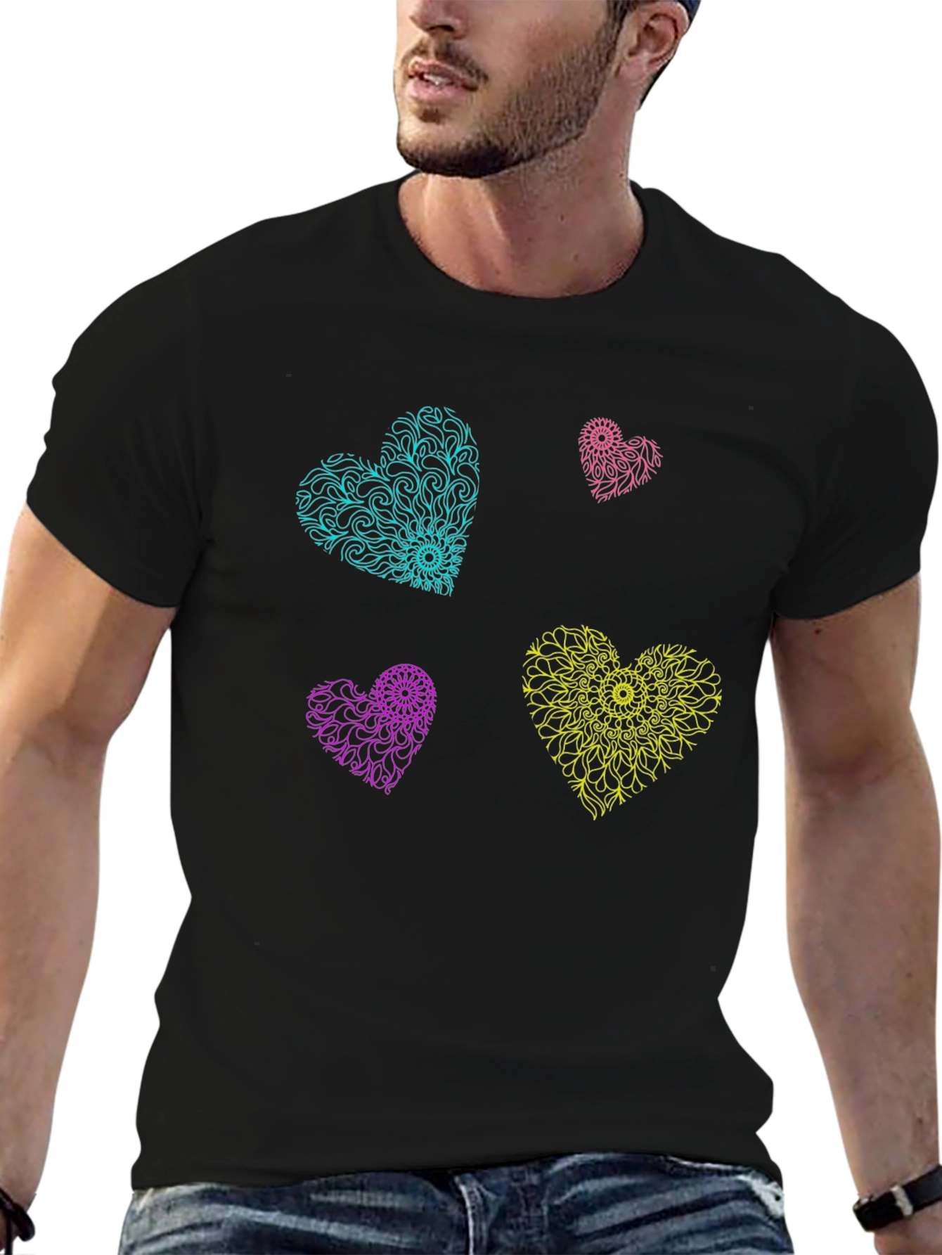 Heart Mandala T-Shirt - Vibrant Graphic Tee