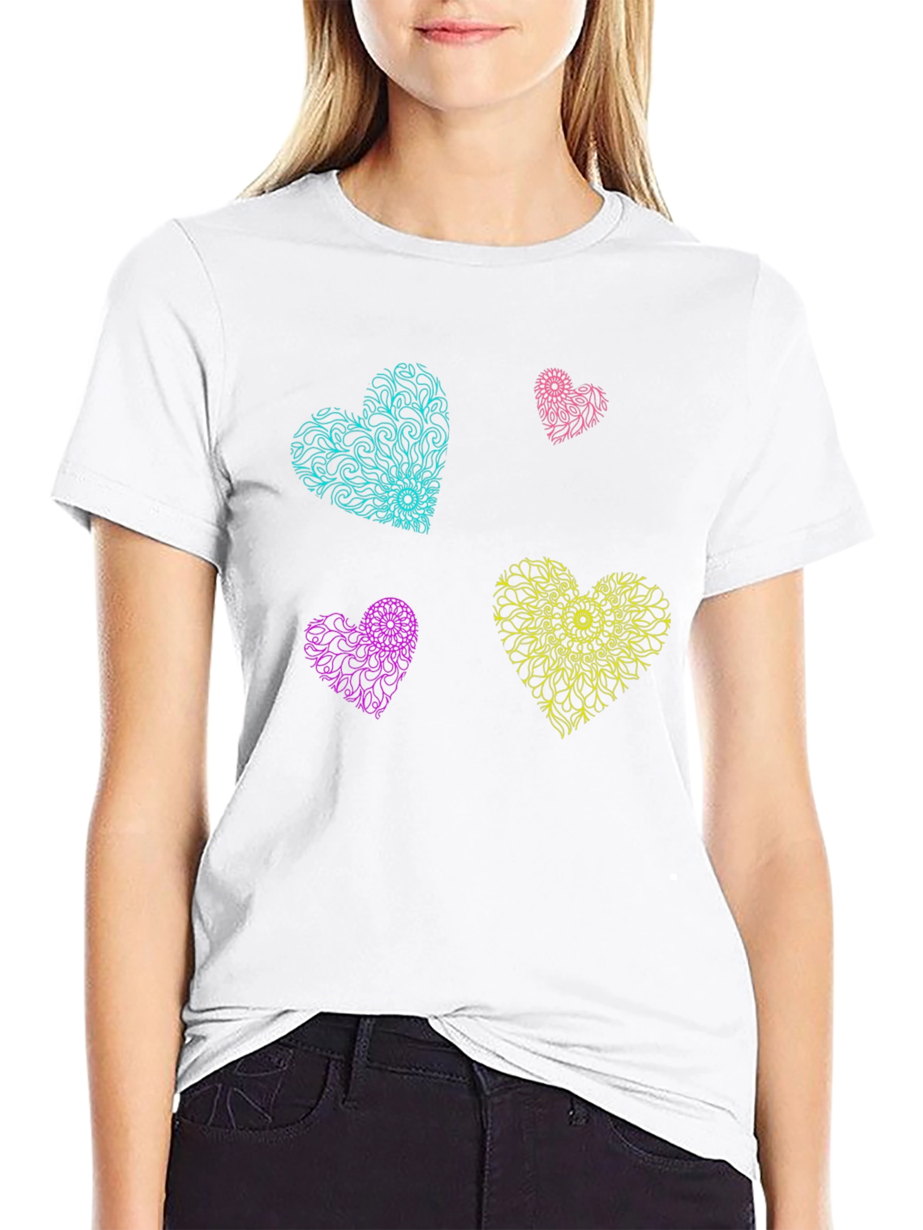 Heart Mandala T-Shirt - Vibrant Graphic Tee