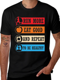 Run More Eat Good Healthy Lifestyle T-Shirt