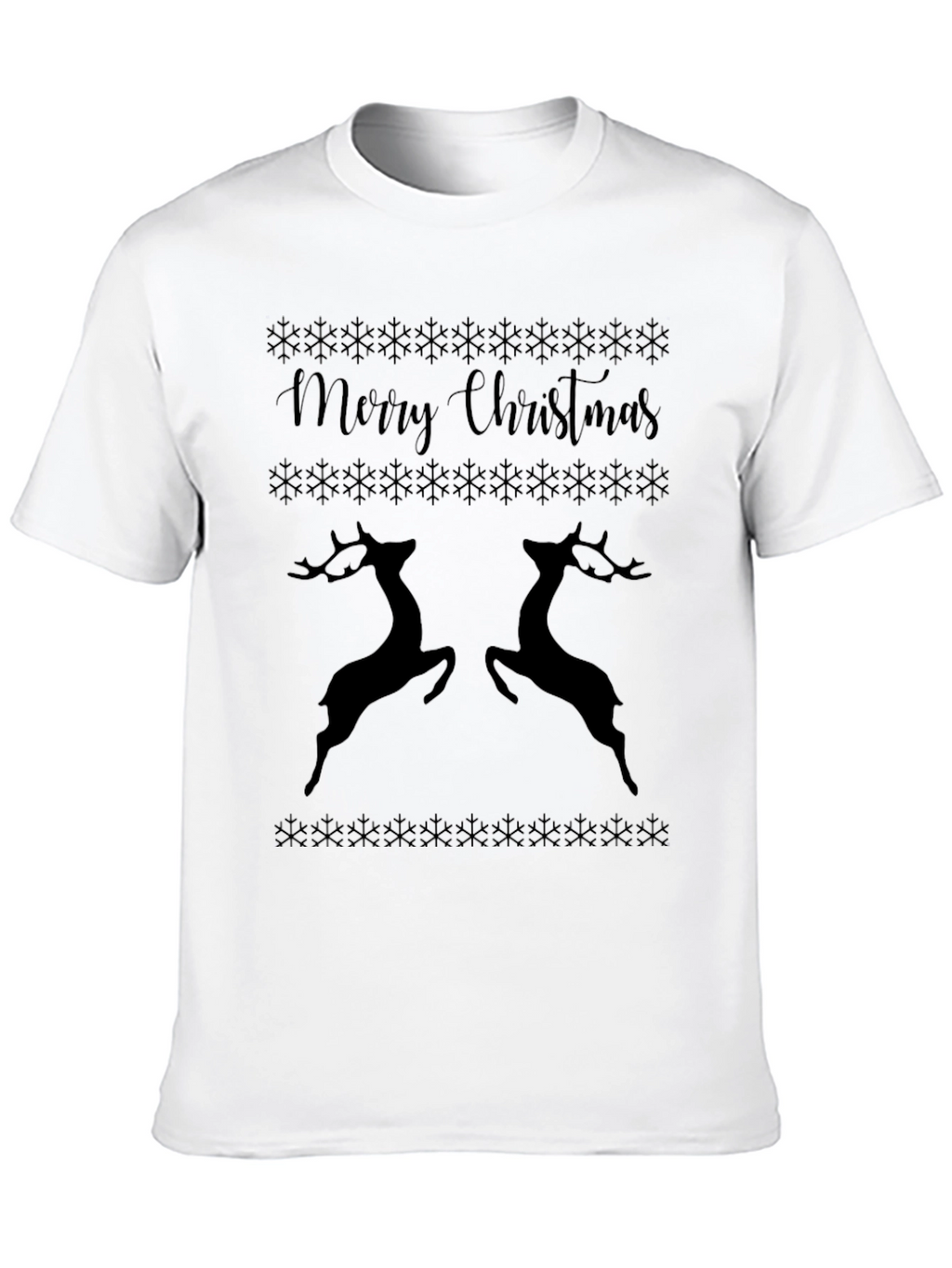Festive Merry Christmas Reindeer Graphic Tee