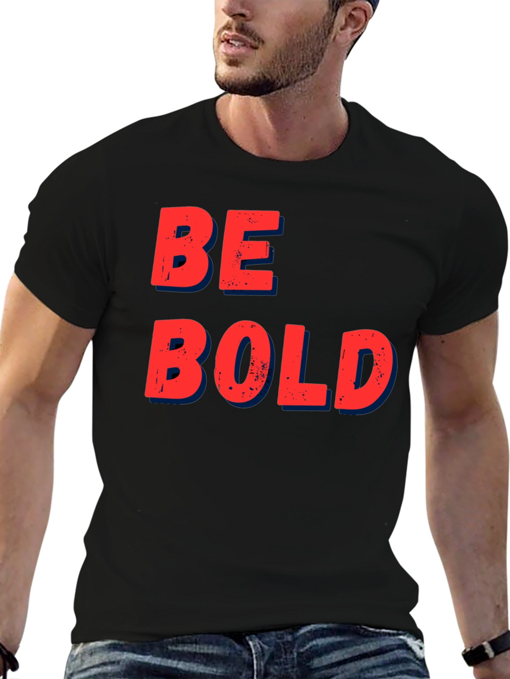 Be Bold Graphic T-Shirt - Casual Black Tee