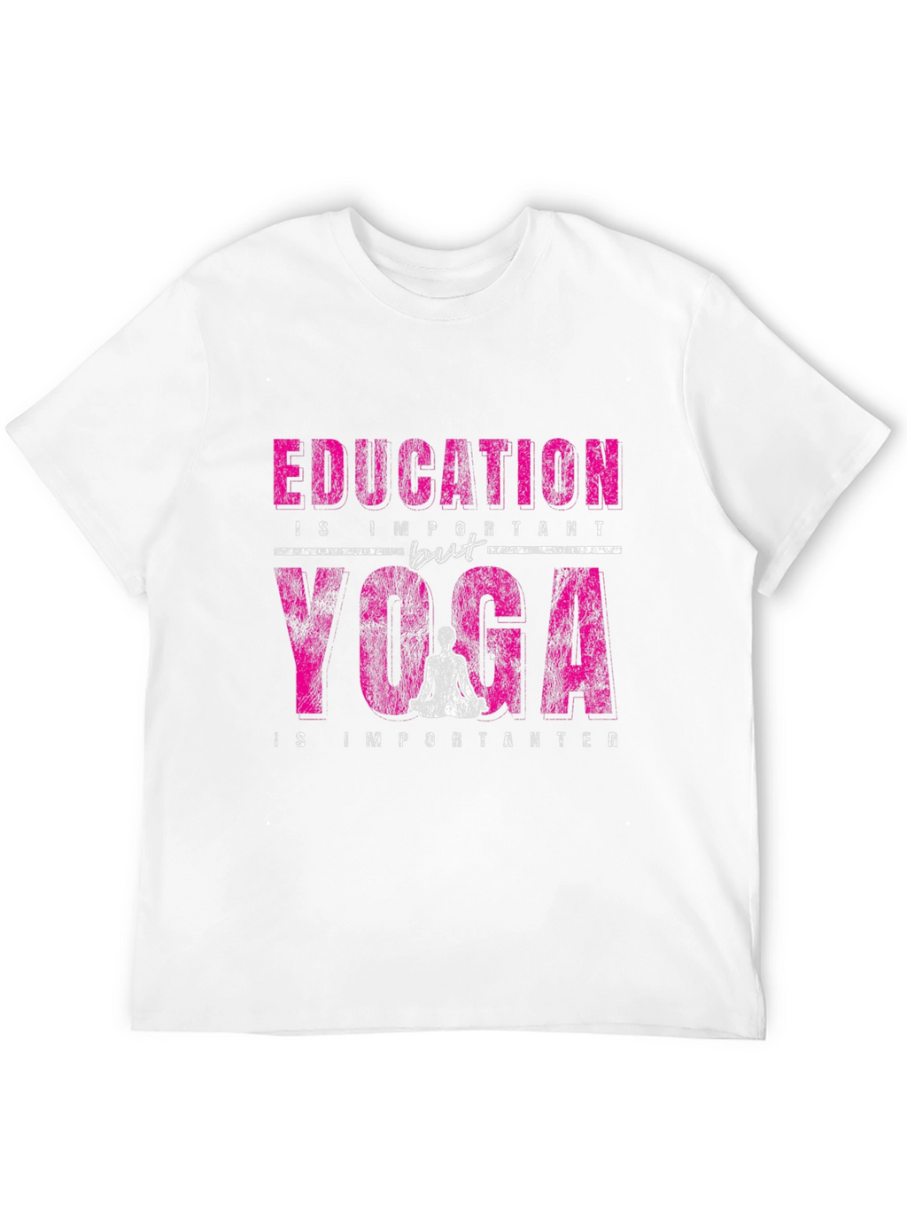 Education vs Yoga Graphic Print Black T-Shirt